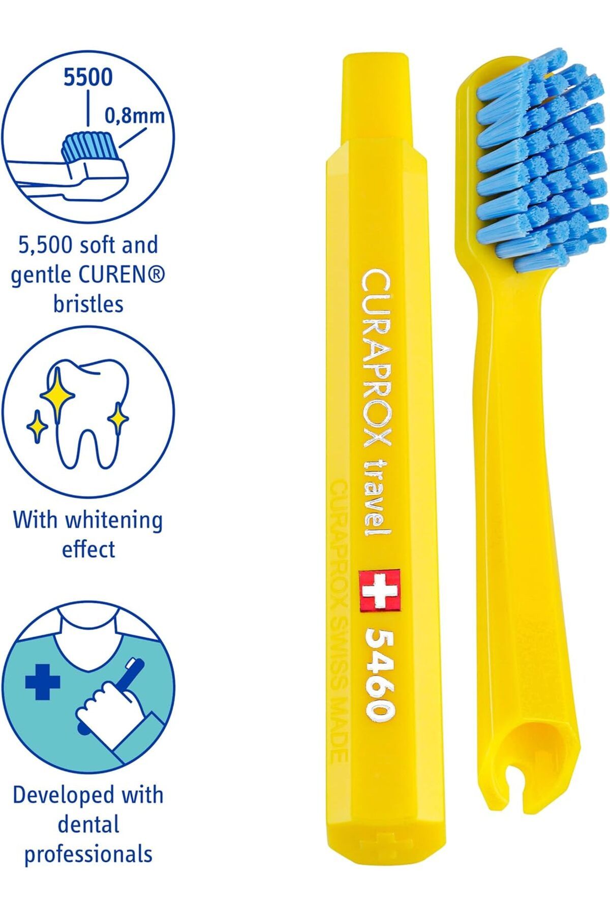 Curaprox-مجموعة سفر عشوائية تتضمن فرشاة أسنان للسفر CS 5460، ومعجون أسنان Be You 10 مل، وCPS Prime 07 4