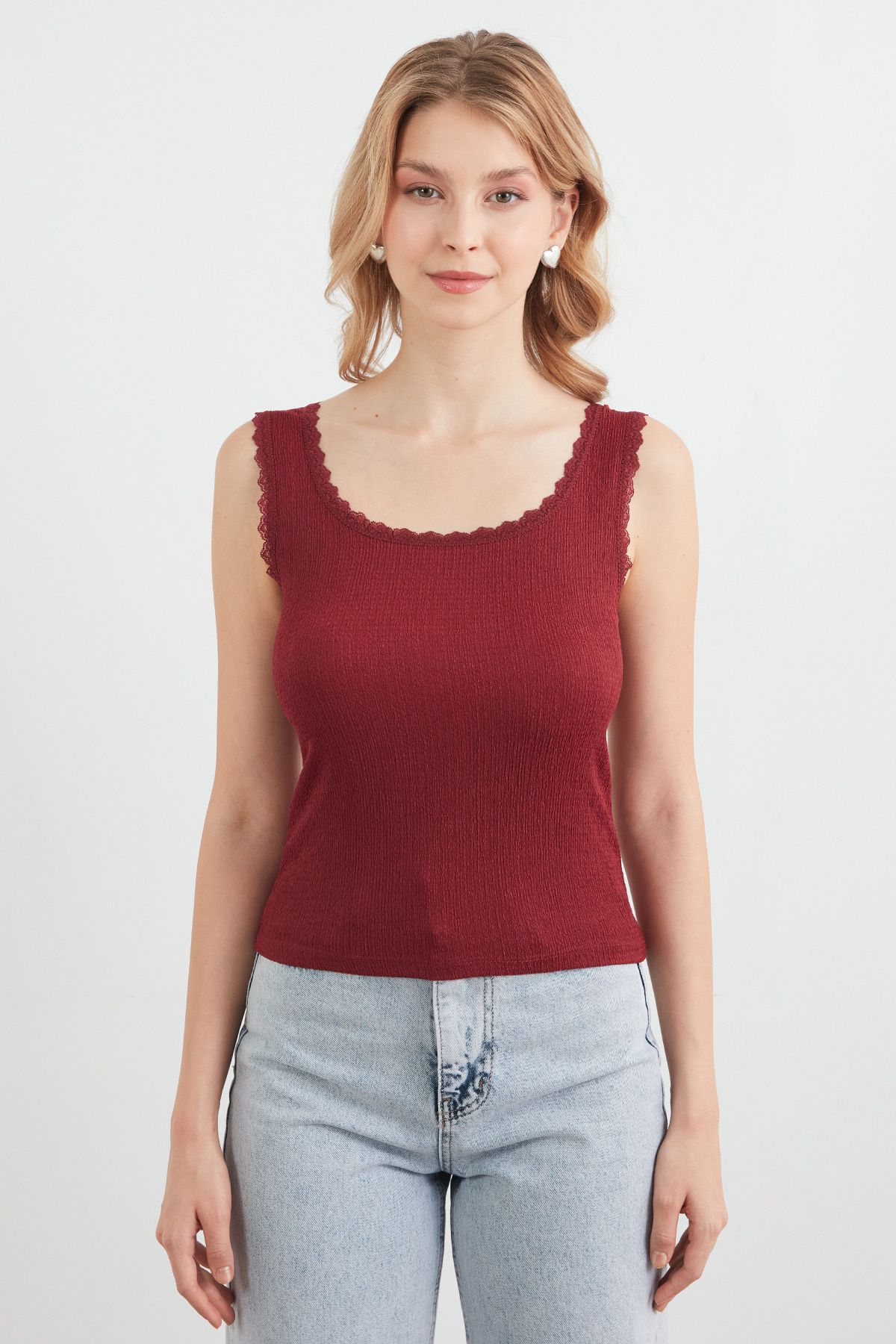 Fulla Moda-Body cu bretele din dantelă din țesătură Bürümcük 6