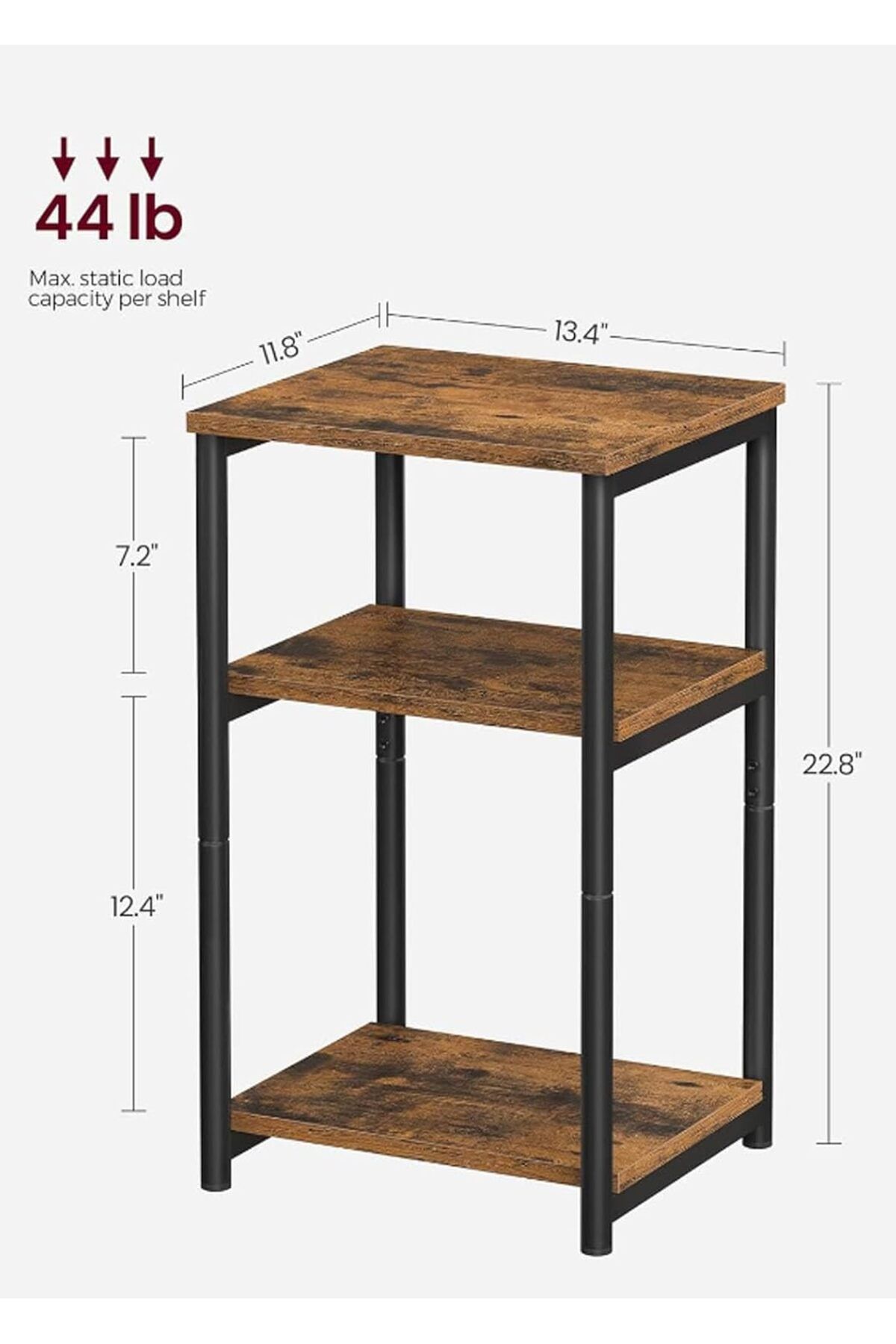 COOYA-3 Tier Slim Side Tables with Storage, open and smooth shelf Nightstands for Small Spaces 2