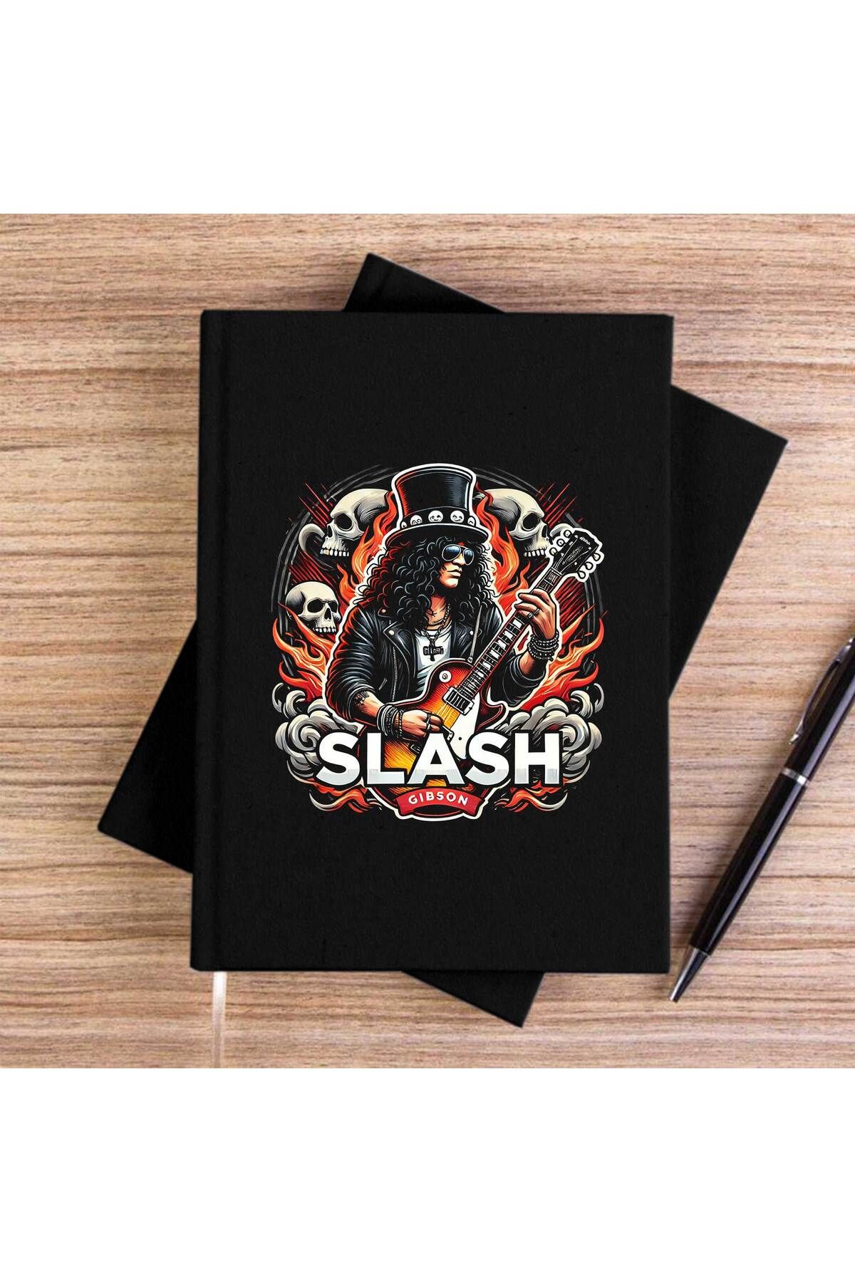 Z zepplin-Slash Gibson Black Unlined Canvas Notebook 1