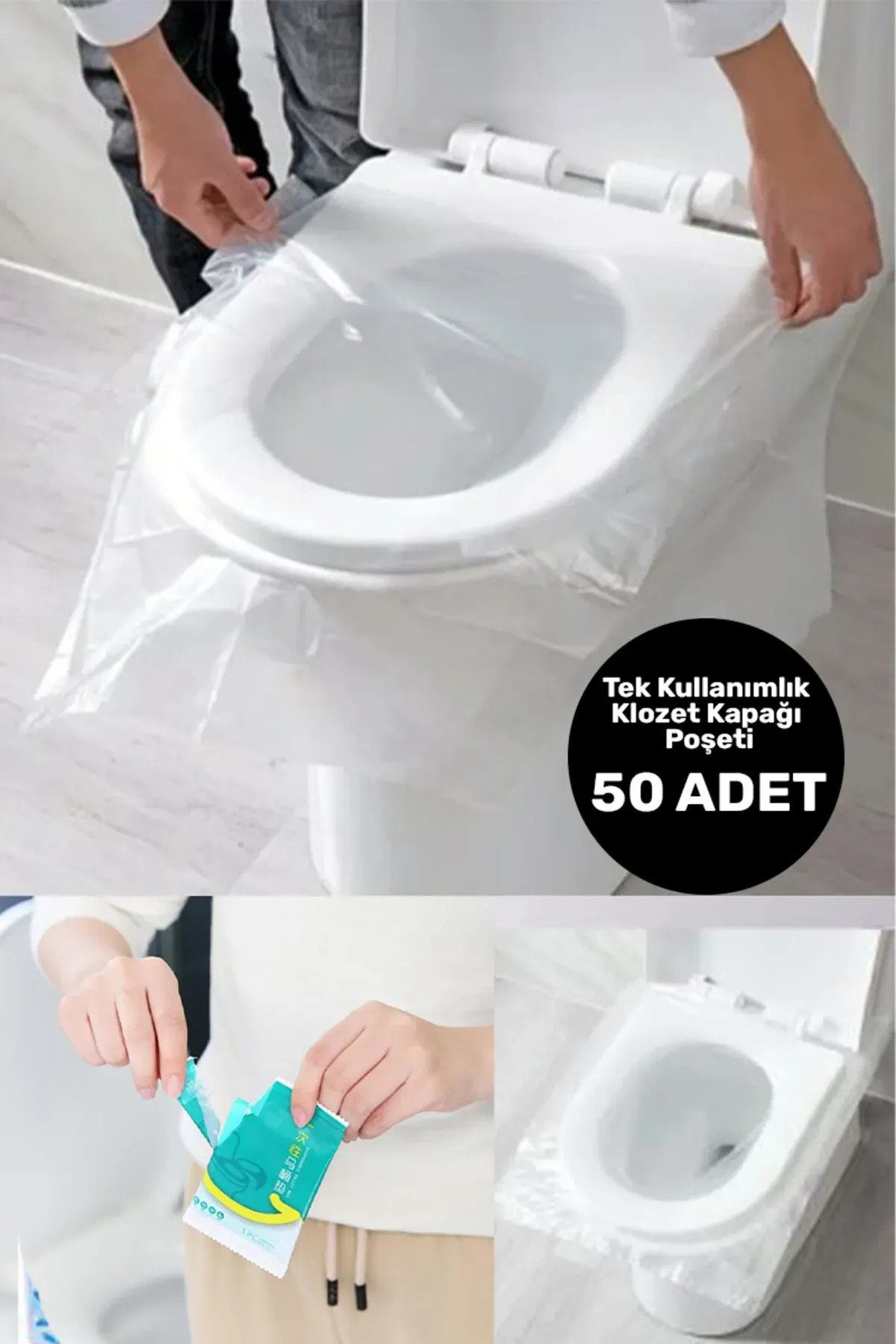 Hygienic Disposable Toilet Seat Cover Bag Transparent Lid Cover Practical Travel Restaur