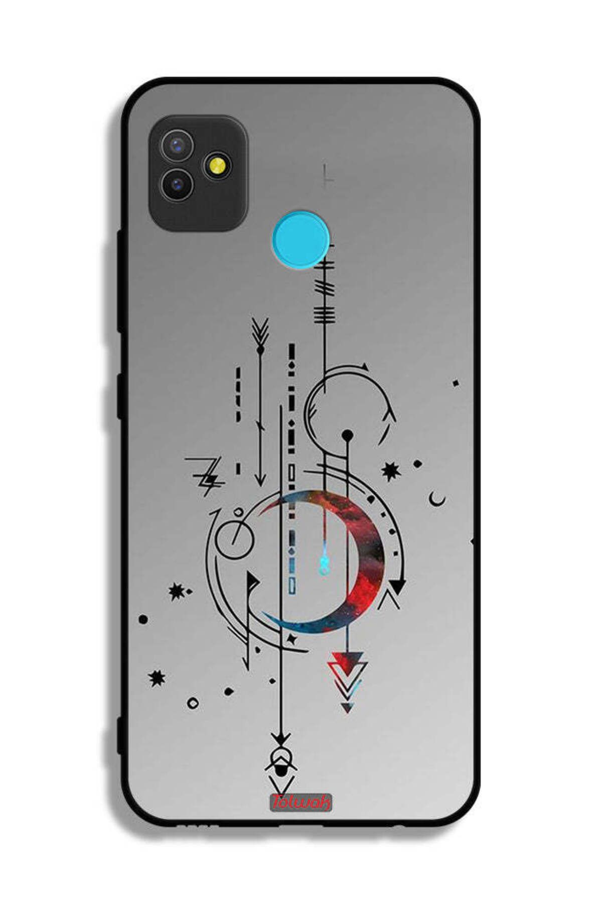 Tolwak-Tecno Pop 5 Protective Case Cover Moon And Arrows Art Pattern 2