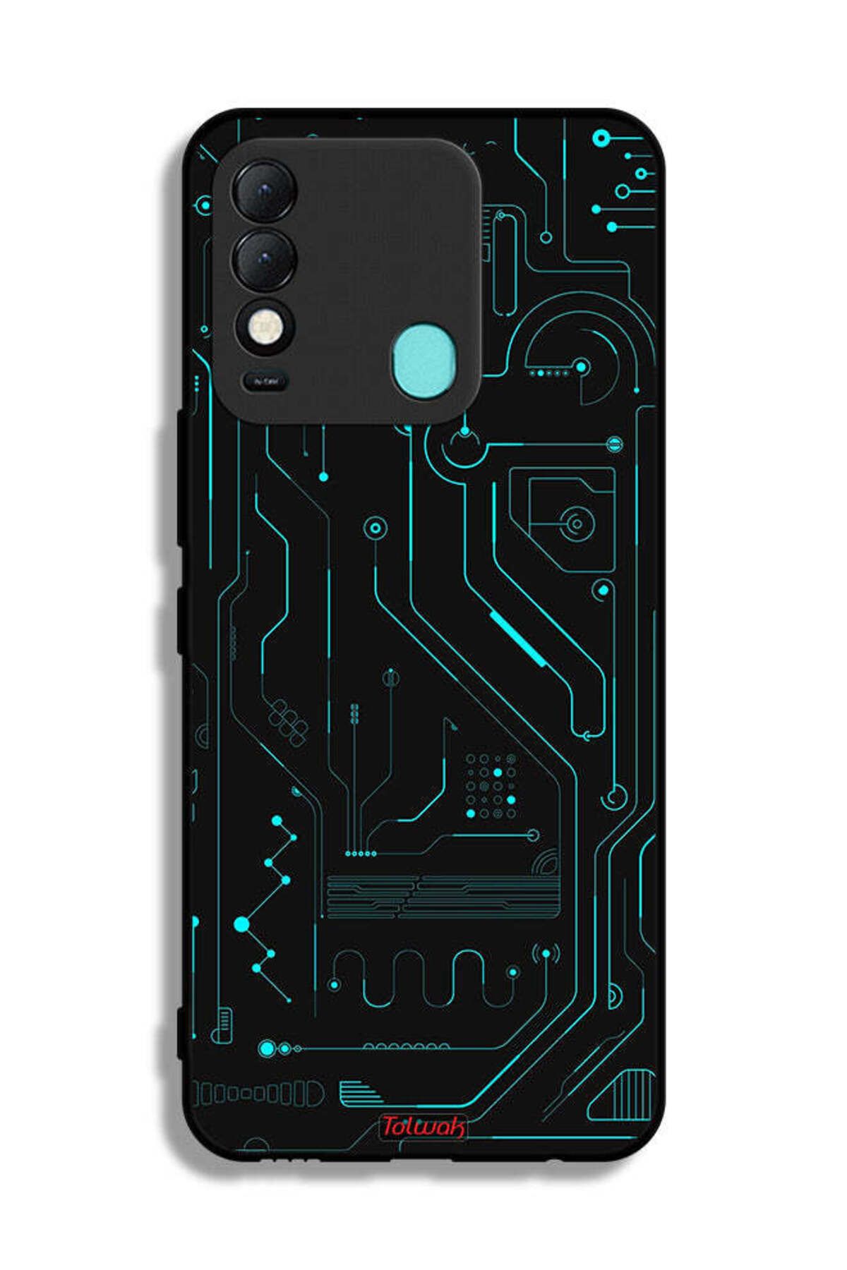 Tolwak-Tecno Spark 8 Protective Case Cover Digital Art Circuits Minimalism Multiple Display 2