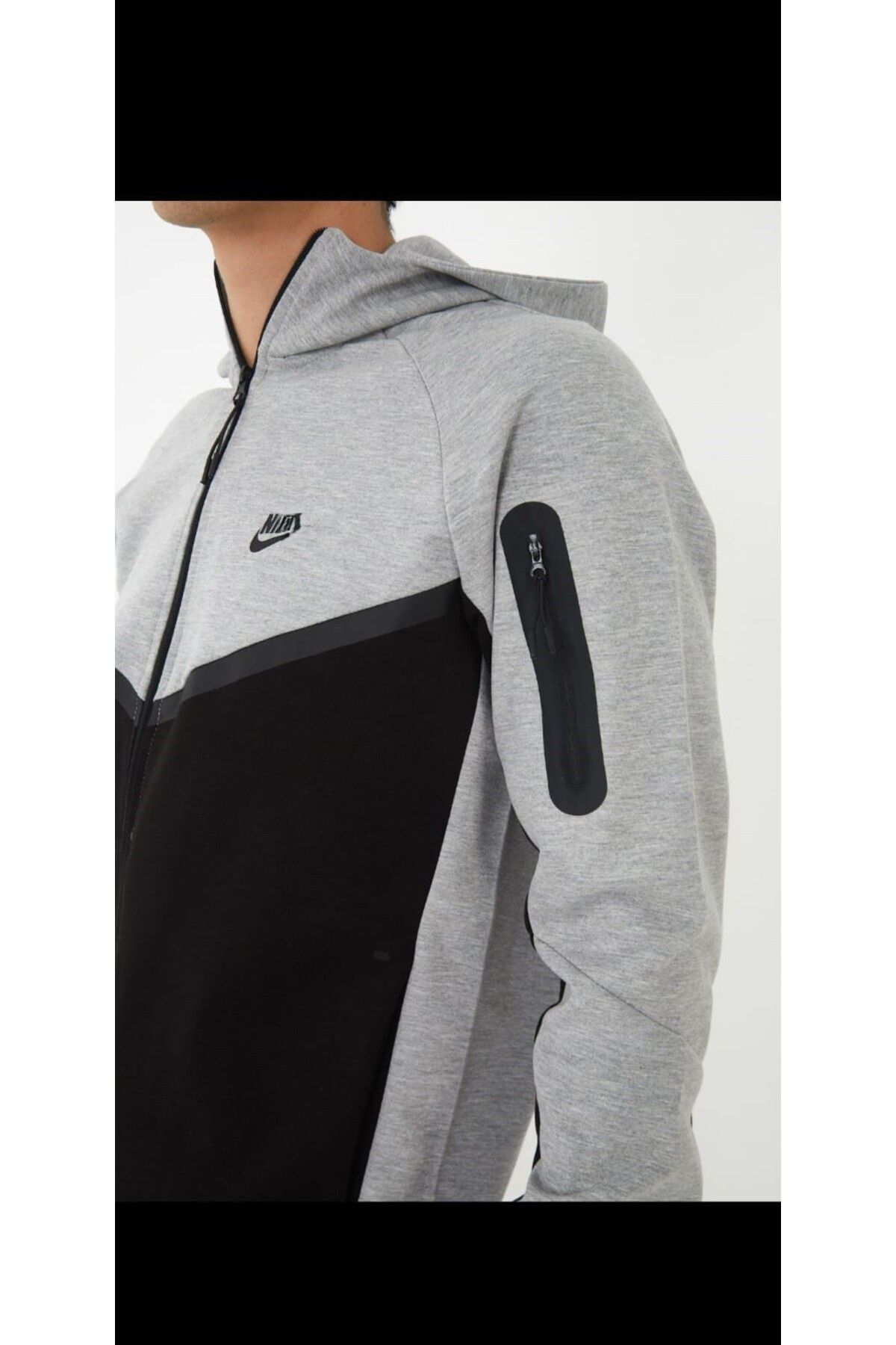 2AS-Tech Fleece Gray-Black Tracksuit Set 3