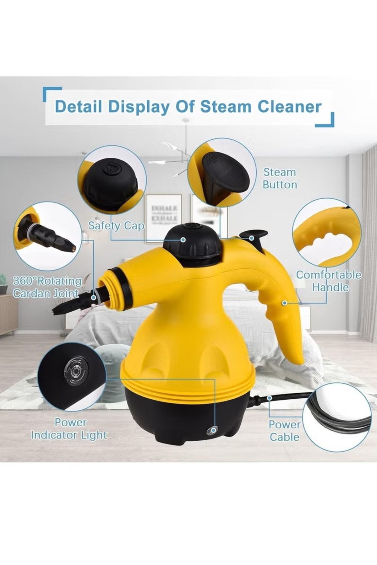 DLC-1000W Portable Handheld Steam Cleaner - Multifunctional 6-in-1 High-Temperature Pressurized Steamer 5