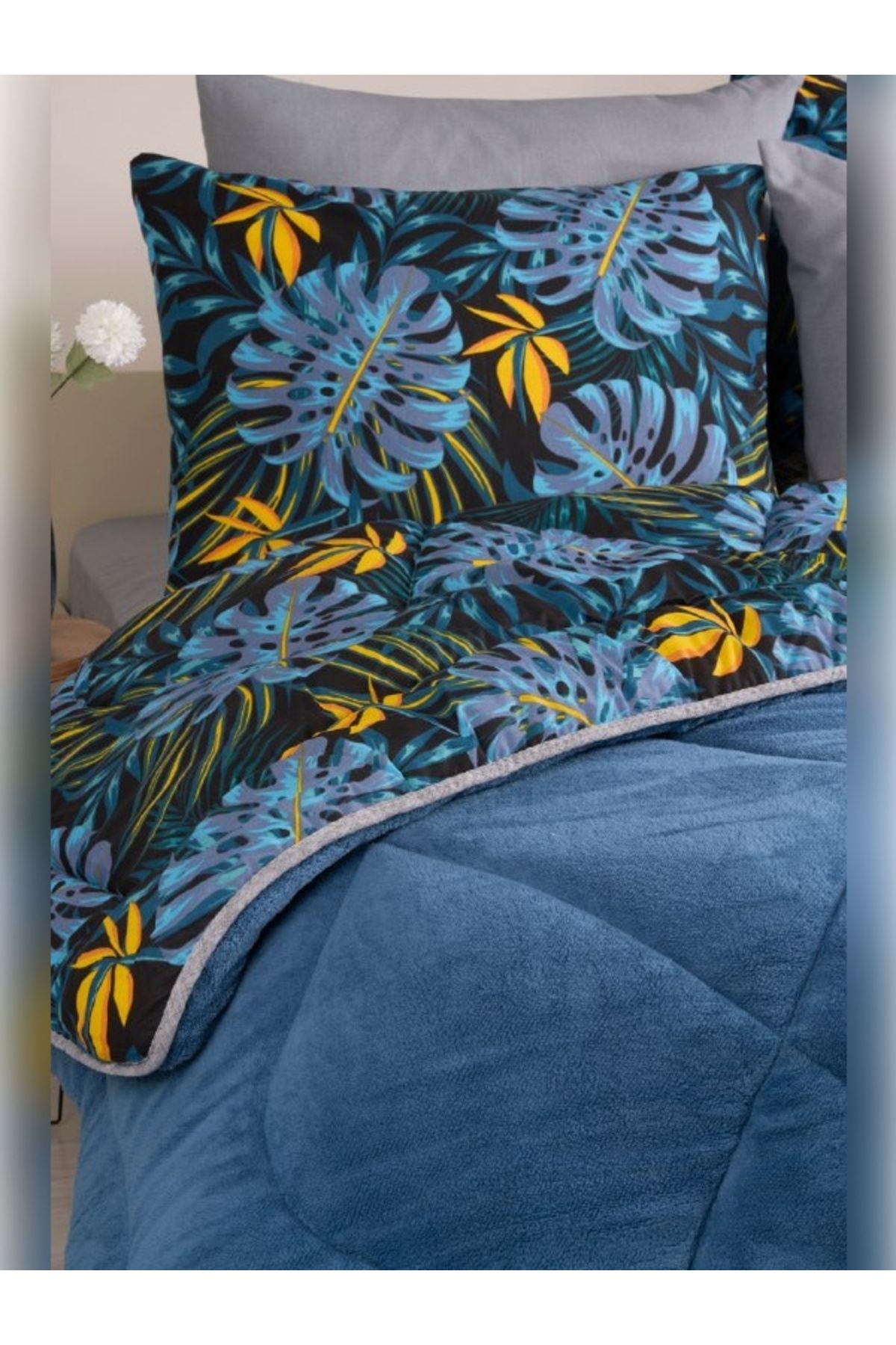 Sudemhome-Double Welsoft Sleeping Set Double Sided Wellsoft Fluffy Fleece Quilt and Battal Fitted Sheet 6
