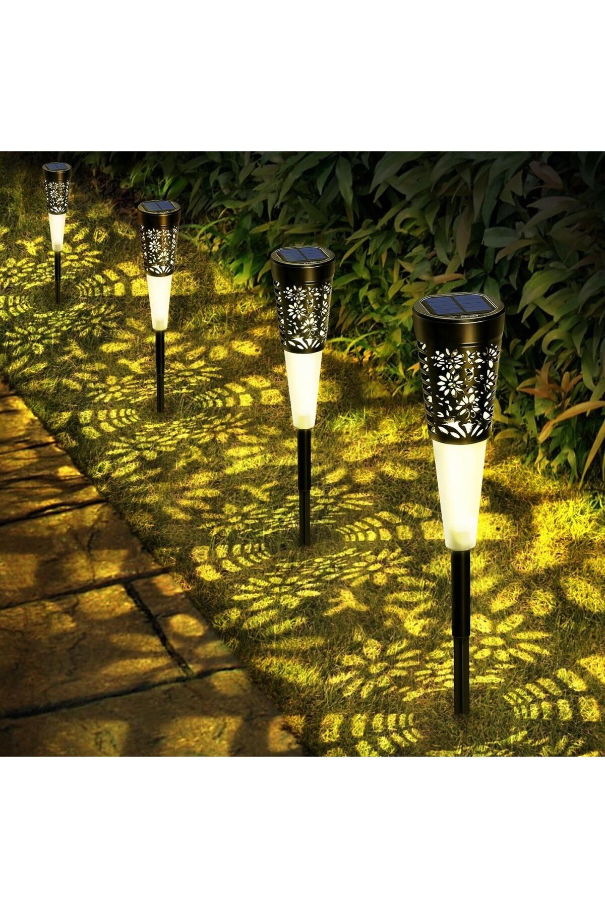 divendi-ro-6 x Decorative solar garden lamp, warm light, black 4
