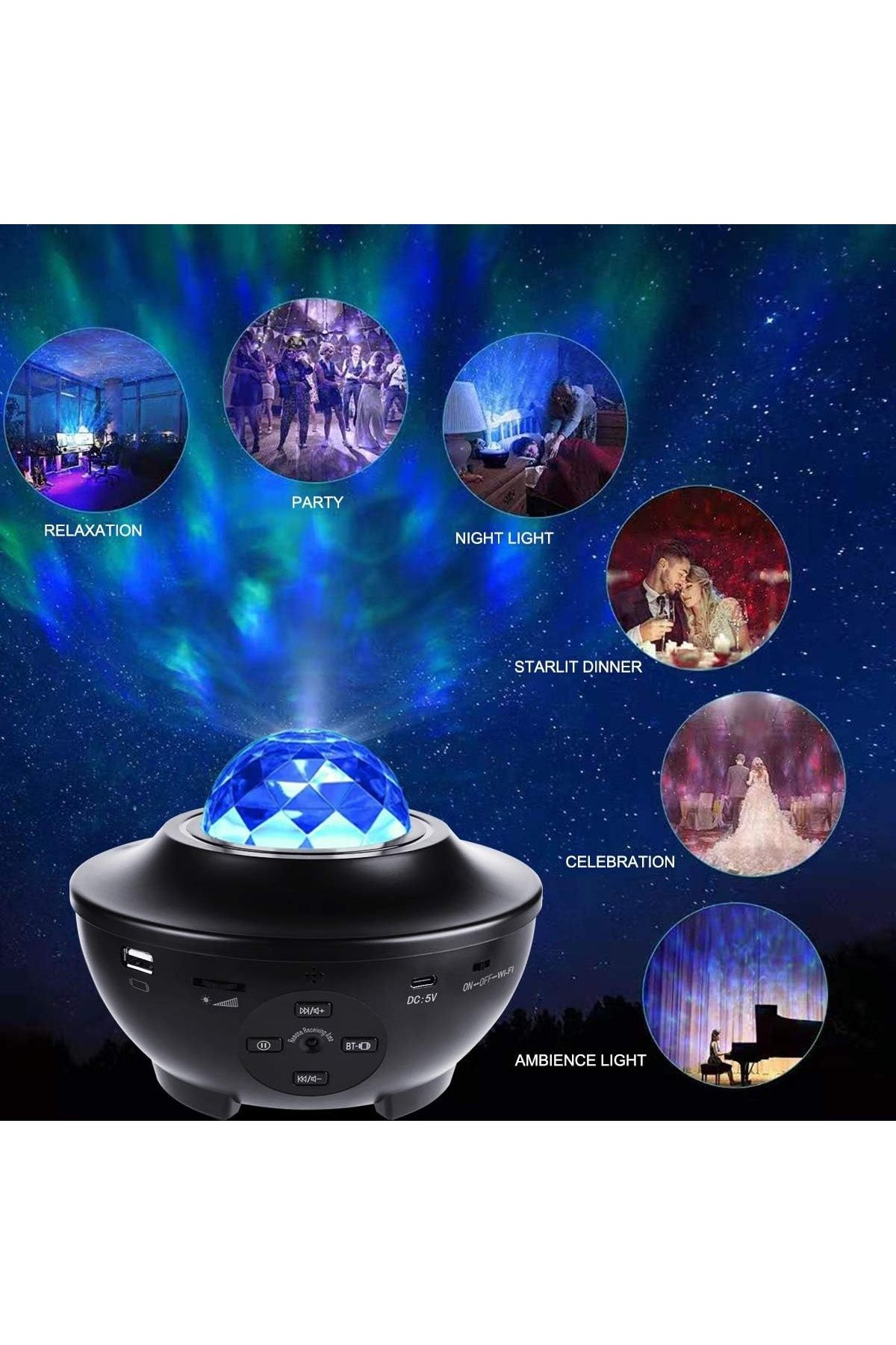 divendi-ro-Lamp - Intelligent projector with rotating night light, built-in Bluetooth speaker remote control 7