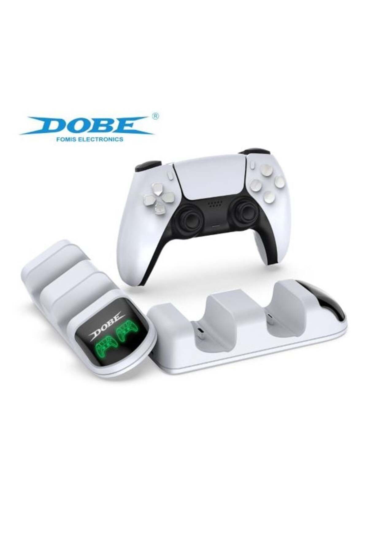Dobe-Ps5 Controller Charging Station, Double Stand, Fast Charging, Charging Indicator, White 5