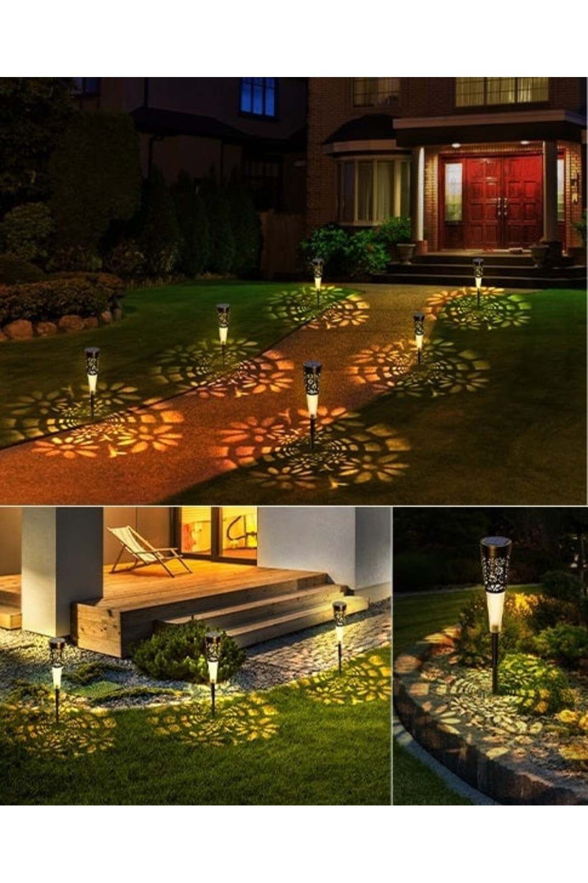 divendi-ro-6 x Decorative solar garden lamp, warm light, black 5