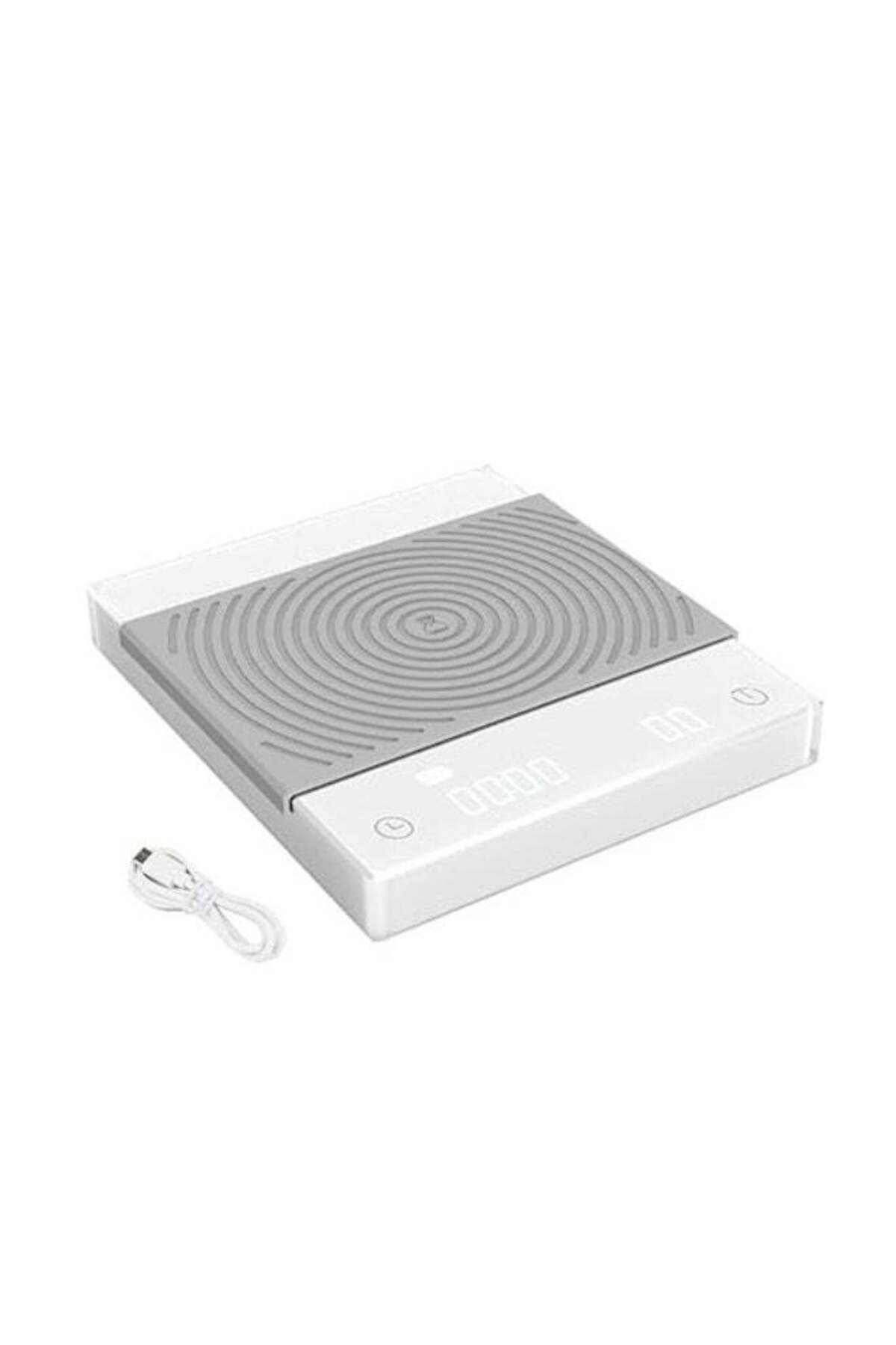 Timemore-White Mirror Basic Plus Coffee Scale, Mini Espresso Scale for Baking Cooking Flow Measureme 1