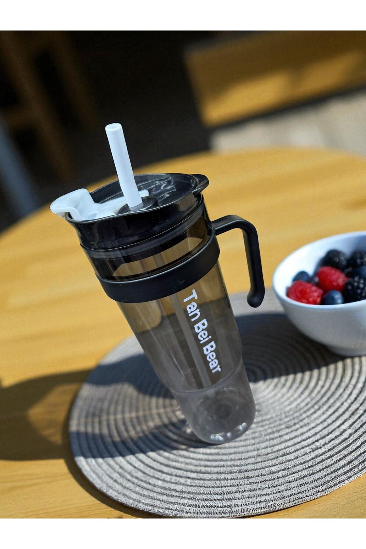 İNTER LİFE-Motivational Water Bottle with Handle and Straw Suitable for Daily Use Bpa-Free Water Bottle Suitable for Detox 1.2 ml 4