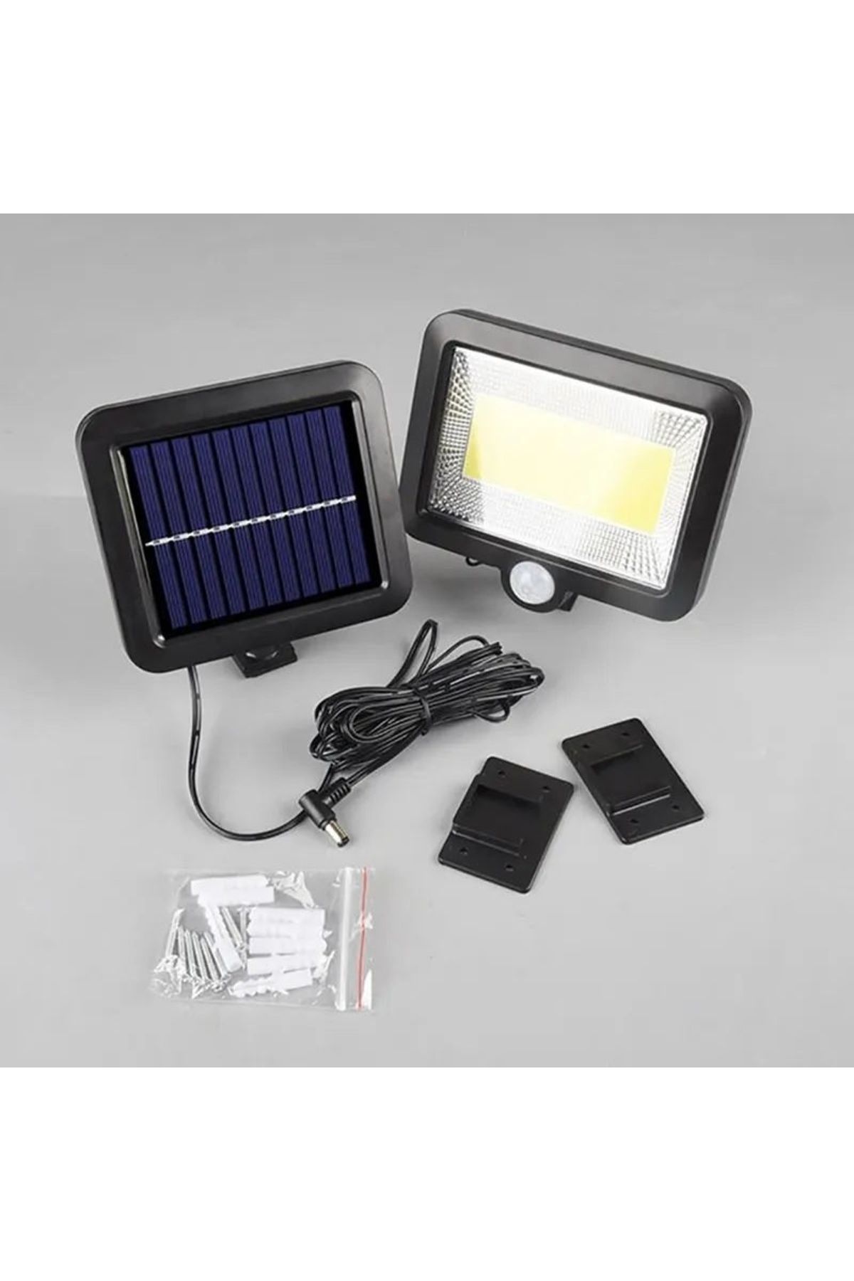 Welora-Set 3 X 100 LED COB Solar Lamp 100 LEDs, Power 30W, Light and Motion Sensor, Black 5