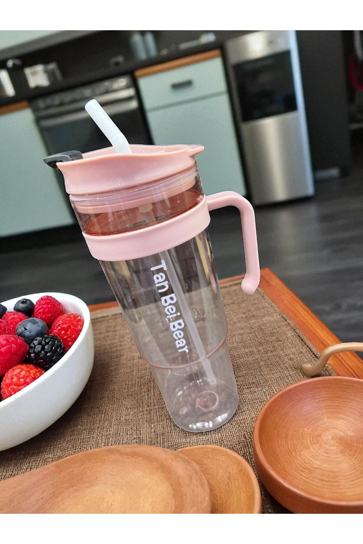 İNTER LİFE-Motivational Water Bottle with Handle and Straw Suitable for Daily Use Bpa-Free Water Bottle Suitable for Detox 1.2 ml 3