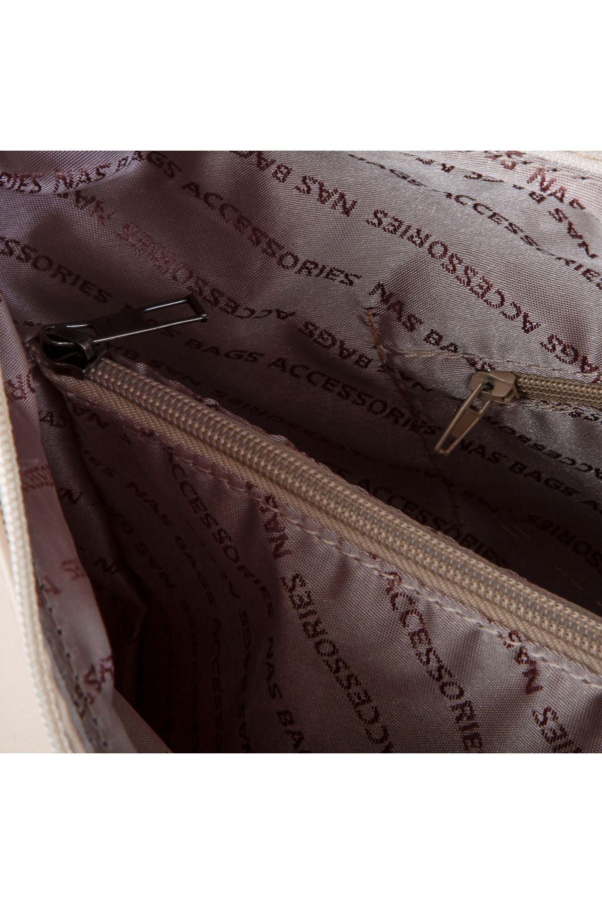 Nas Bag-Plain Lofez Leather Casual Nas Bag with Middle Compartment and Back Pocket Width:34 Length:25 Width:12 4