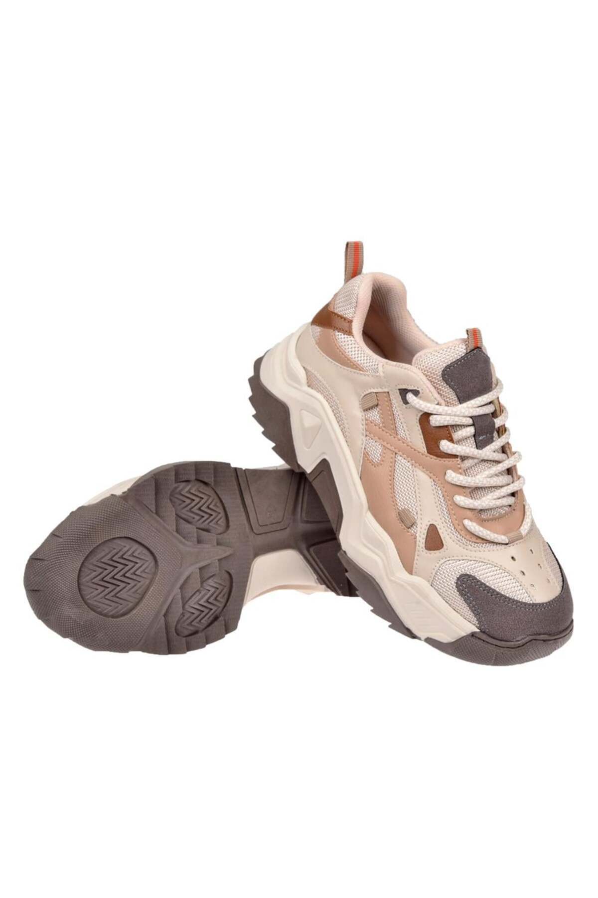 SMS Kadın Spor Ayakkabı Sneaker SMS-65137 BEJ KAHVE - Fiyatı