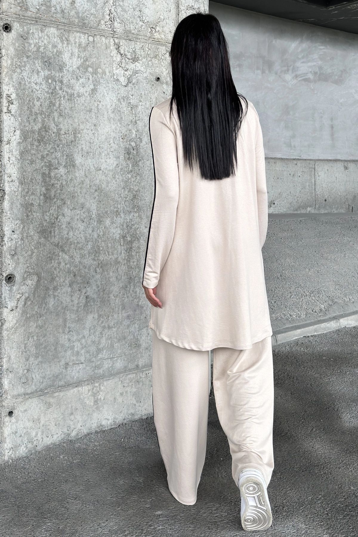 NEW LAVİVA-Women's Piping Detailed Turtleneck with Elastic Waist Two Thread Bottom Top Suit Suitable for Hijab 700-3670 8