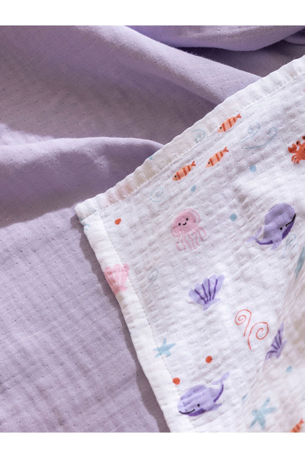 LC Waikiki-Mixed Baby Boy Muslin Coverlet 2-Piece 85X85 cm 3