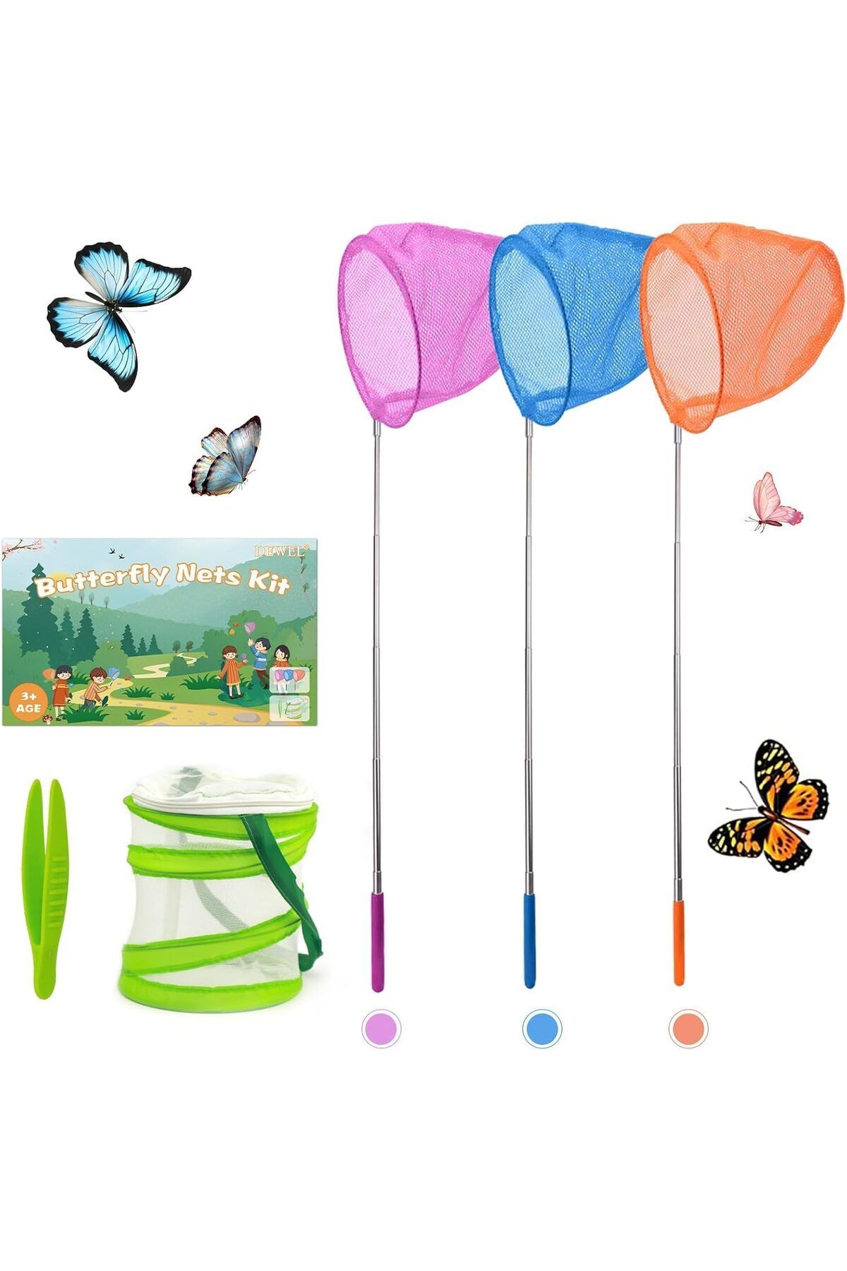 GÜVEN-Aquarium Scoop That Can Gradually Extend and Shorten Pool Scoop Butterfly Bird Fish Catching Scoop 3