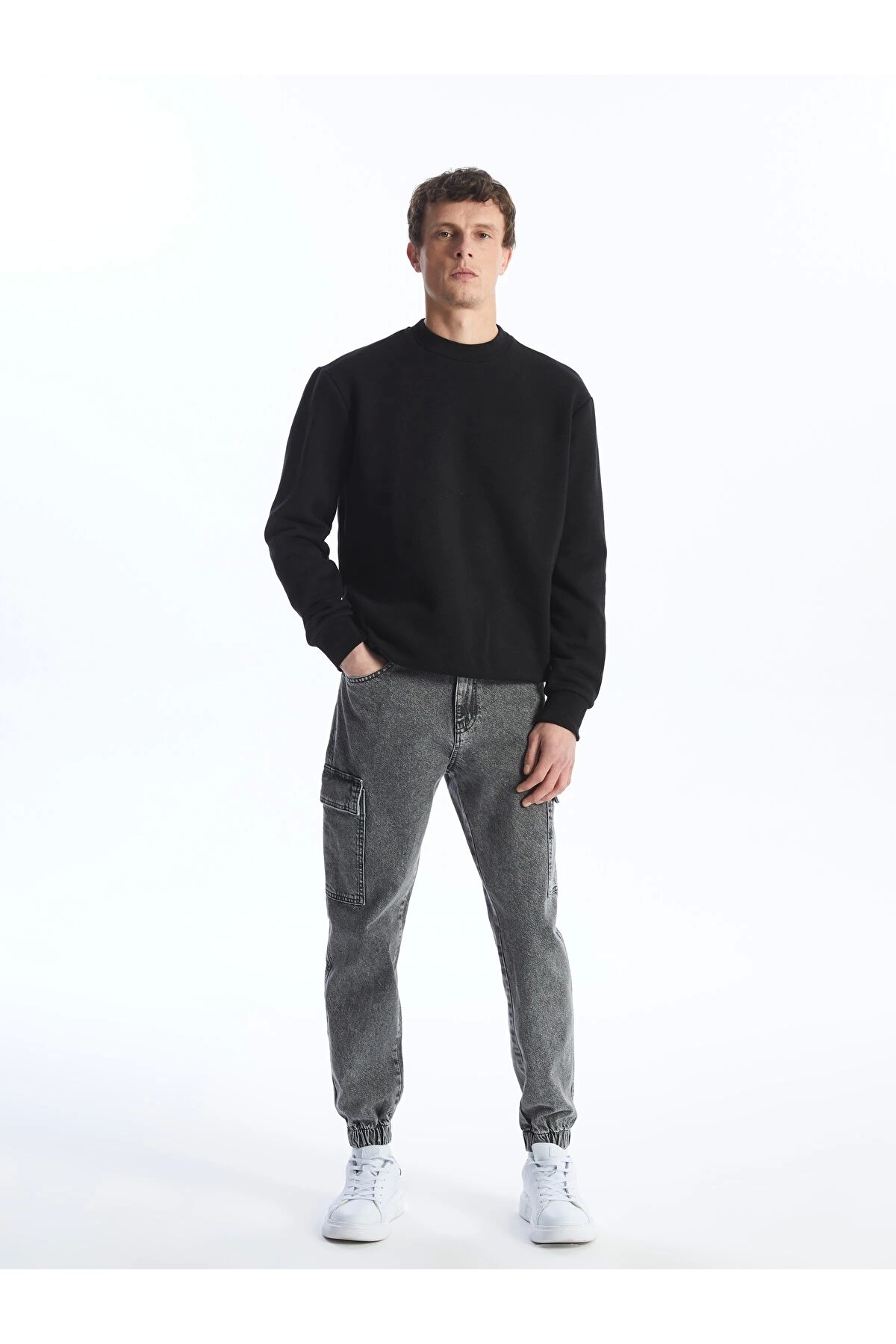 ال سی وایکیکی شلوار جین باربری مردانه LCW Jeans Anthracite 780 Jogger