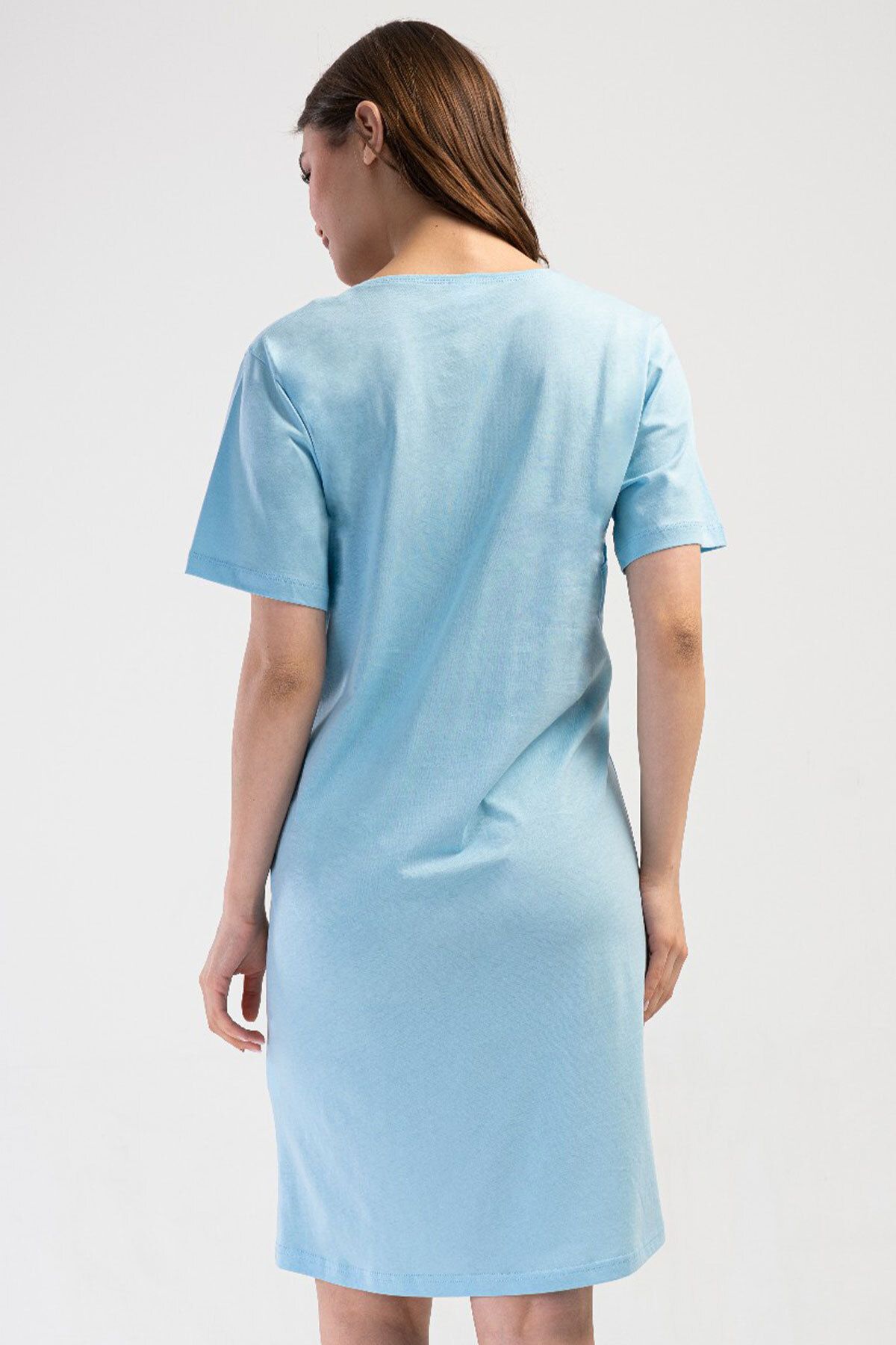 VİENETTA-Cotton Women's Short Sleeve Maternity Nightdress, 410136 3