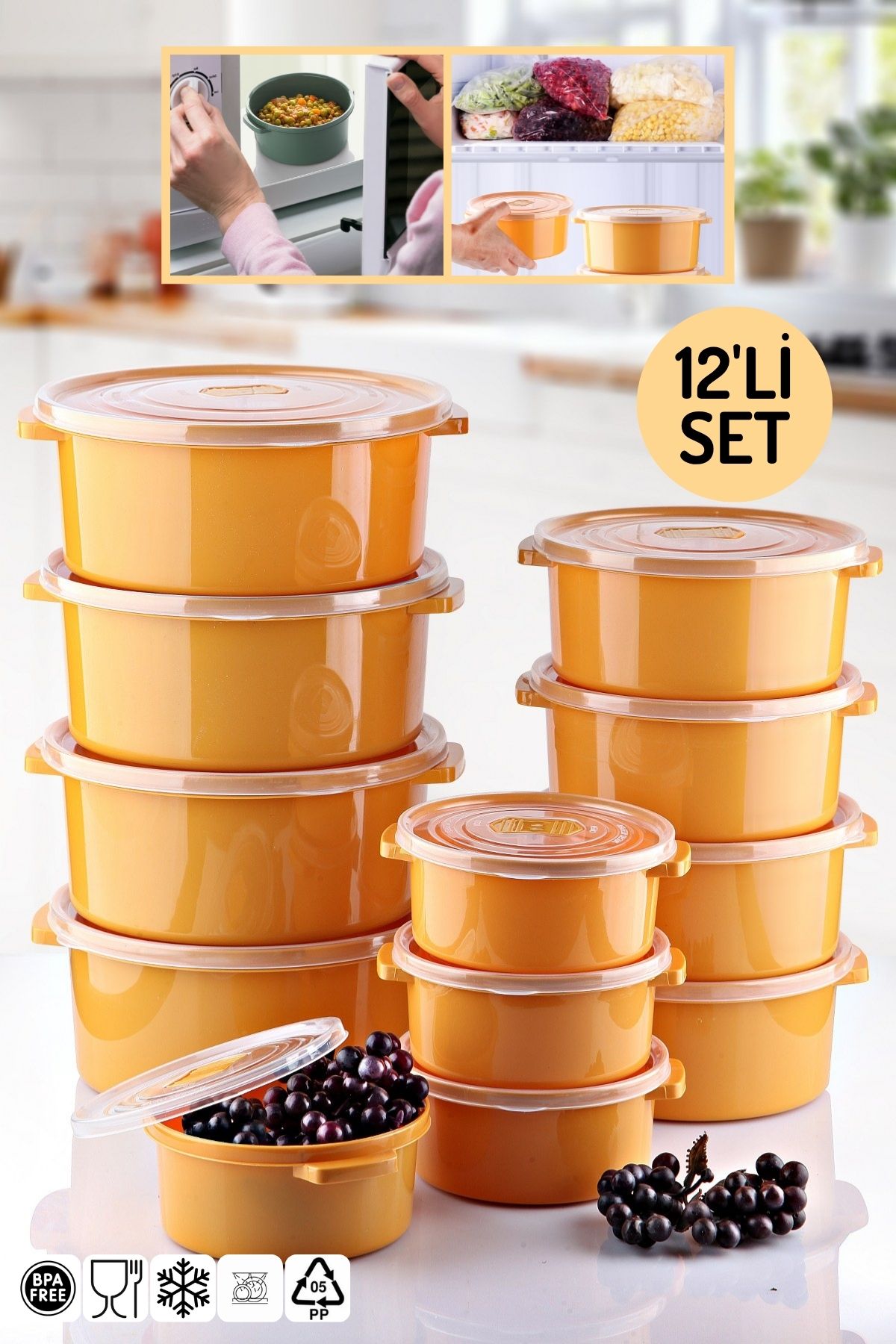 Nandy Home-Set of 12 Storage Containers for Microwave and Freezer Use 1