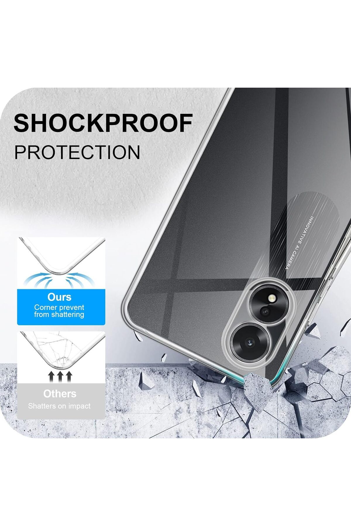 ALC MOBILE-360 case compatible with Oppo A78 4G - V2 Transparent front and back 3