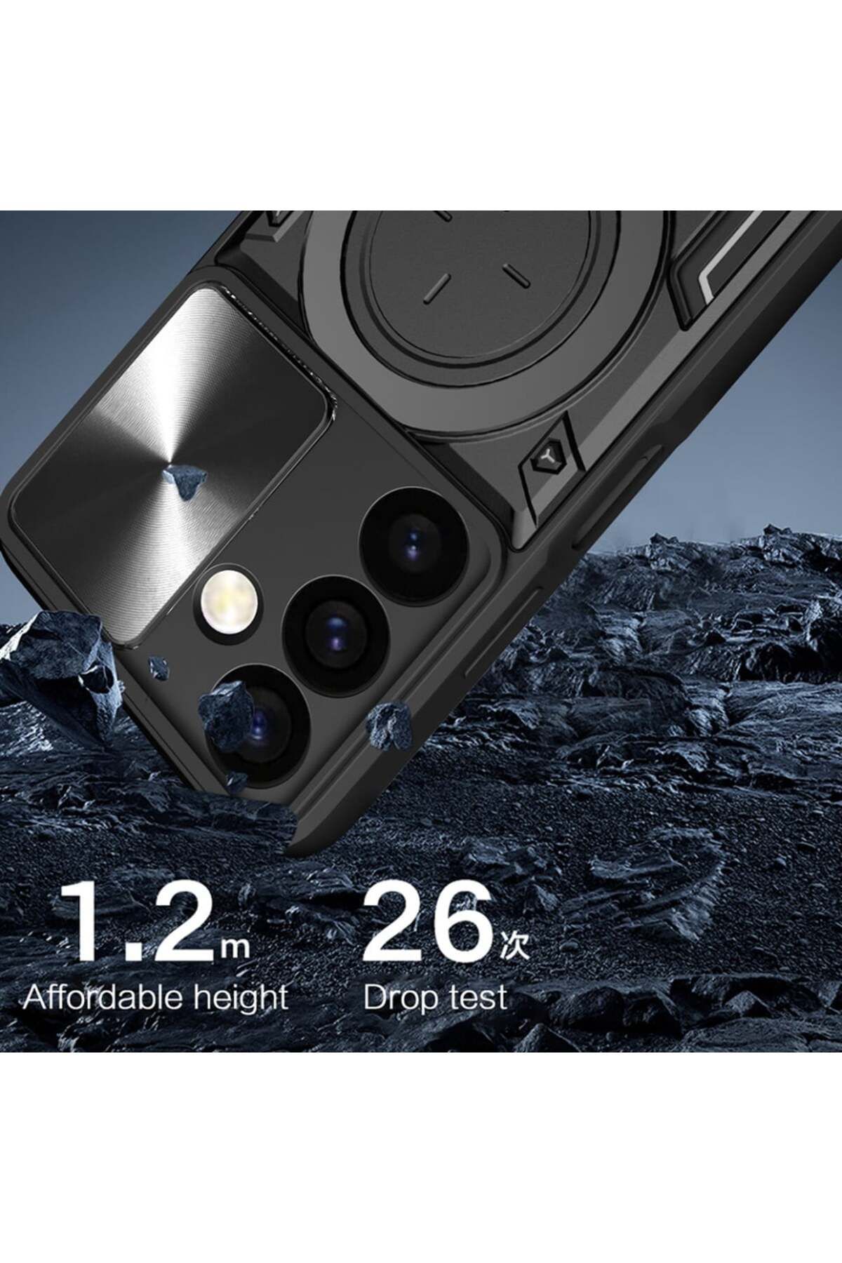 SKYDDAR INNOVATION-Husă pentru Samsung Galaxy S24 FE, CamGuard Pro, inel magnetic, protecție cameră, set autocolante, albastră 5