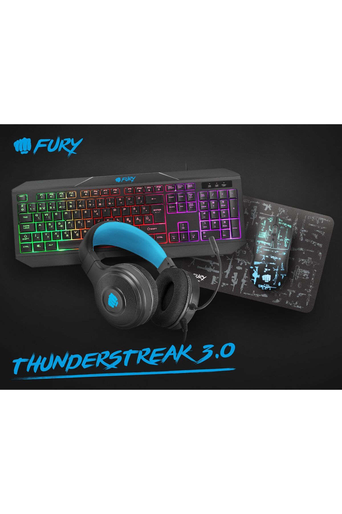 Bloom-Fury NFU-1677 Gaming Keyboard and Mouse Set, Black 7