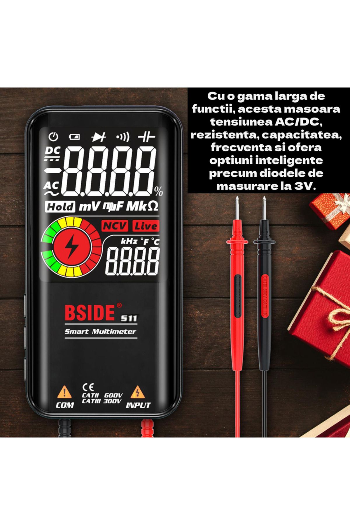 CLAUSTEEL-BSIDE Multifunctional Digital Multimeter, LIVE Wire Detection Measurement Functions 6