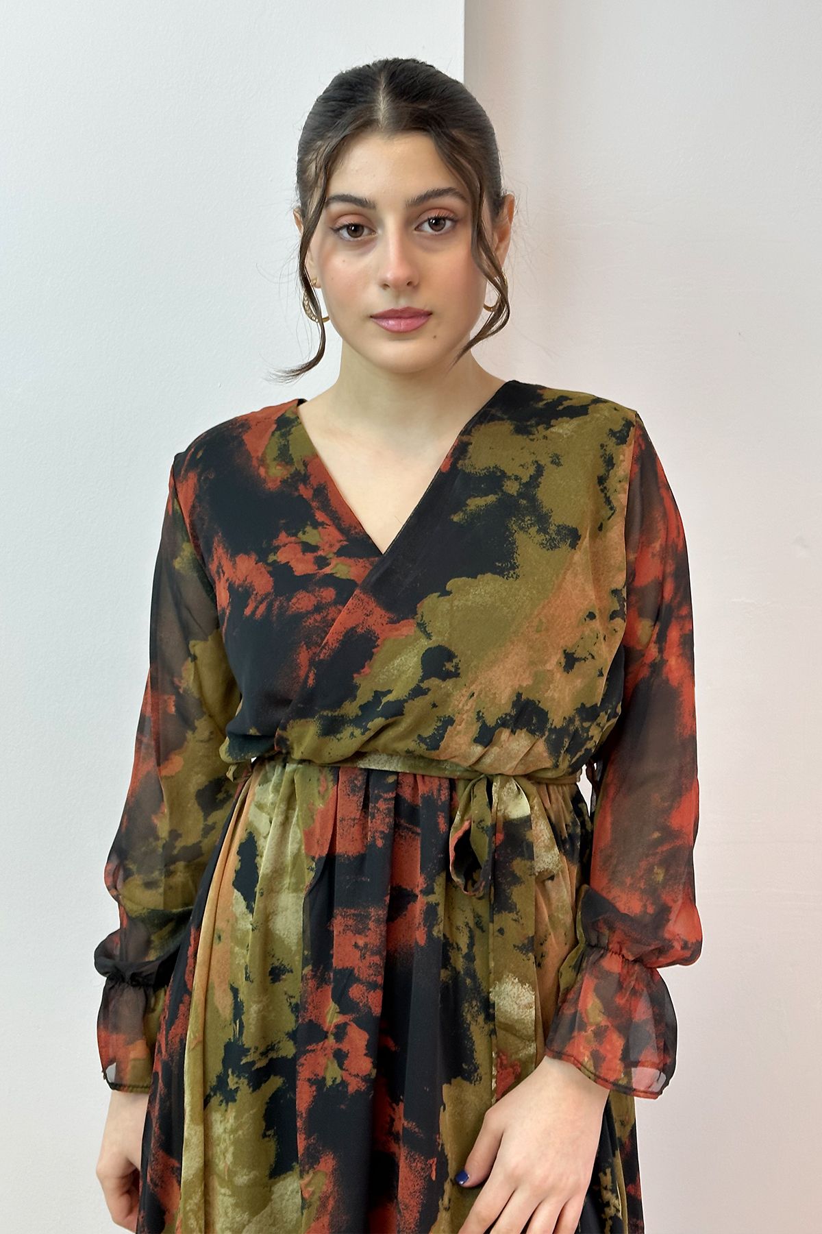 thezkscom-Patterned Chiffon Dress 5