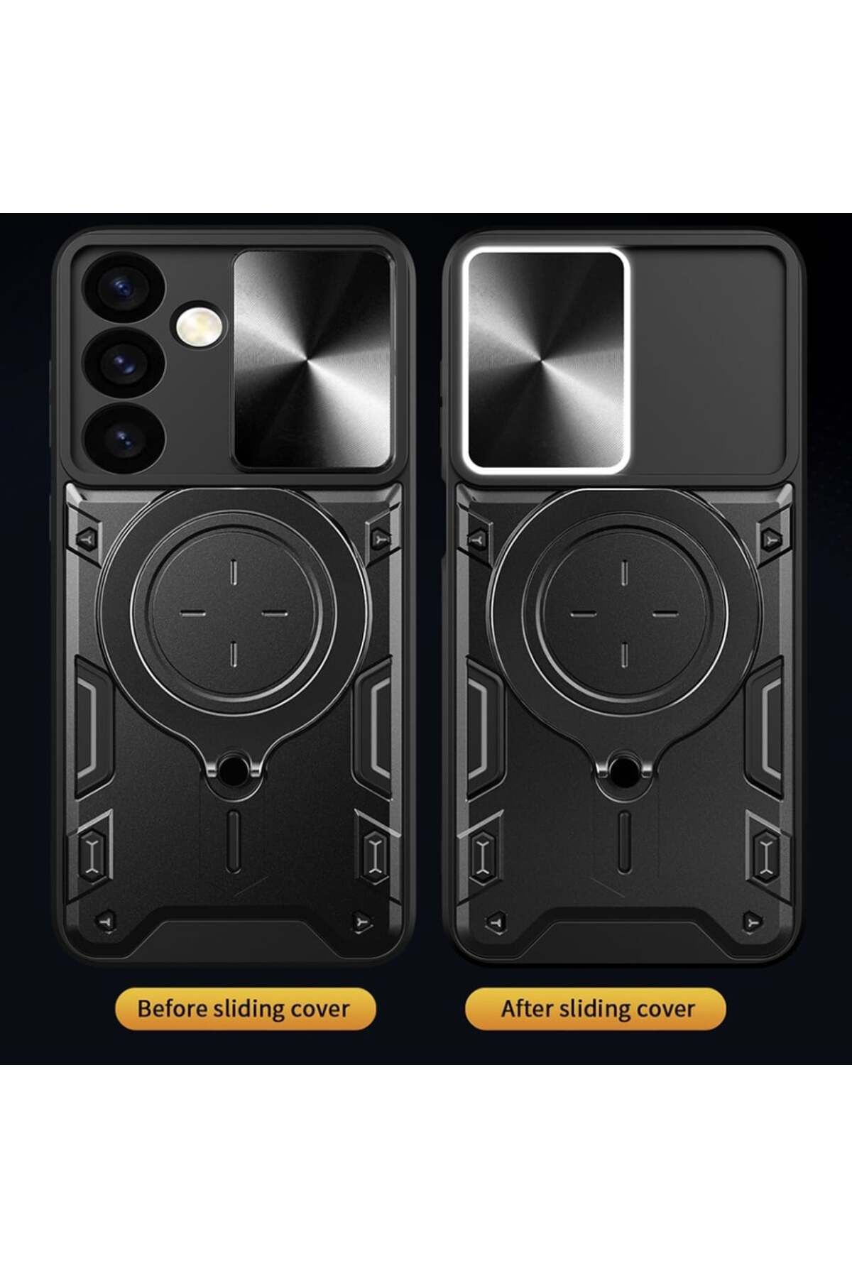 SKYDDAR INNOVATION-Husă pentru Samsung Galaxy S24 FE, CamGuard Pro, inel magnetic, protecție cameră, set autocolante, albastră 4