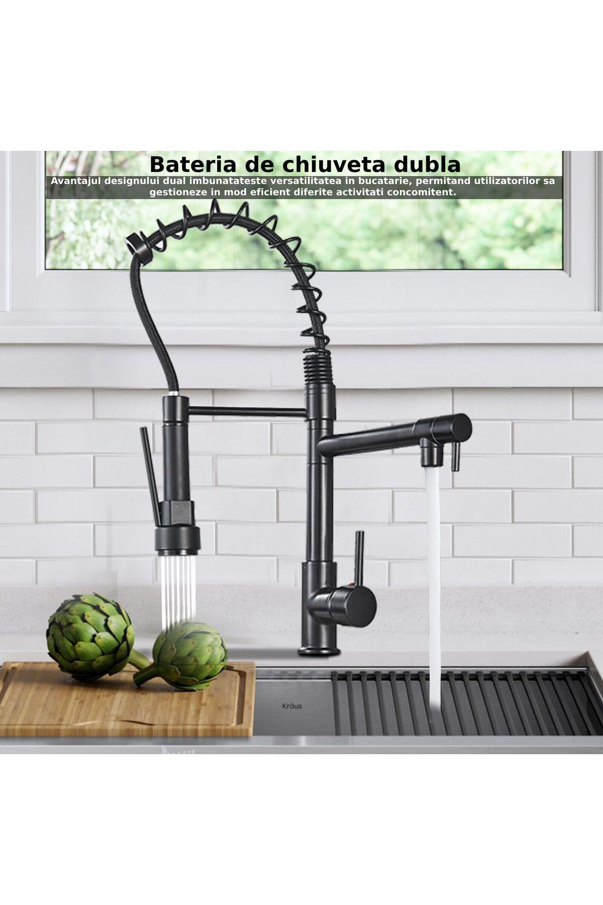 CLAUSTEEL-Baterie sanitară profesională pentru bucătărie, duș flexibil, robinet rotativ la 360 de grade 7