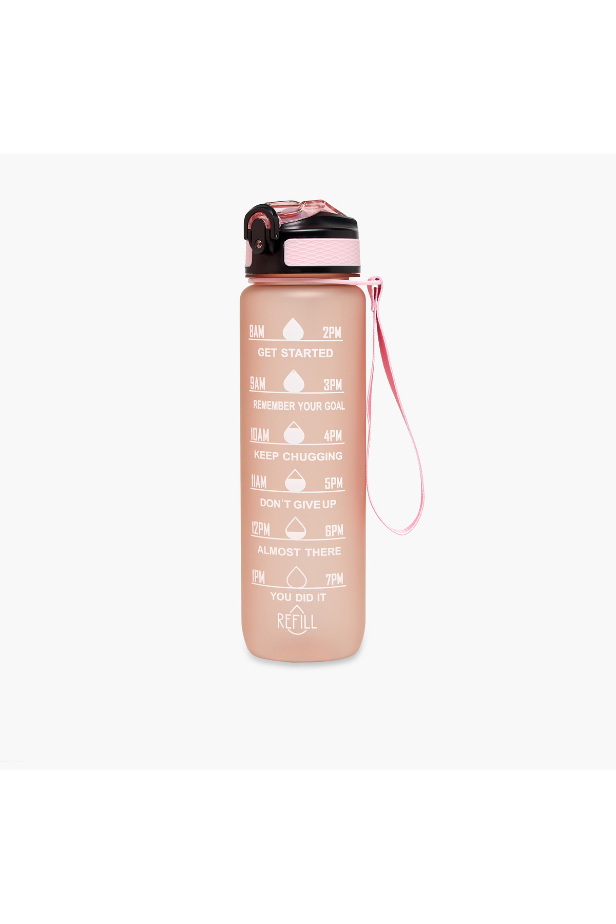 Lifestyle-Printed Sipper Water Bottle with Push Button and Strap Handle - 1 L 1