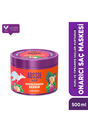 Aussie SOS 1 Dakikada Kuru ve Yıpranmış Saçları Kurtaran Saç Maskesi 500ml