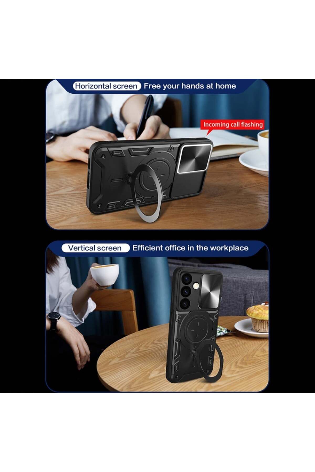 SKYDDAR INNOVATION-Husă pentru Samsung Galaxy S24 FE, CamGuard Pro, inel magnetic, protecție cameră, set autocolante, albastră 6