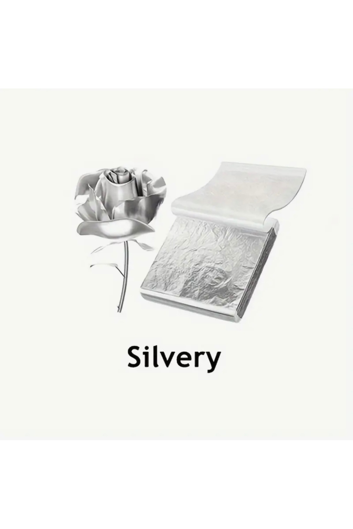 AEÇTASARIM Gümüş Yaprak Varak (10 Adet) Epoksi Reçine (8.5x9cm)