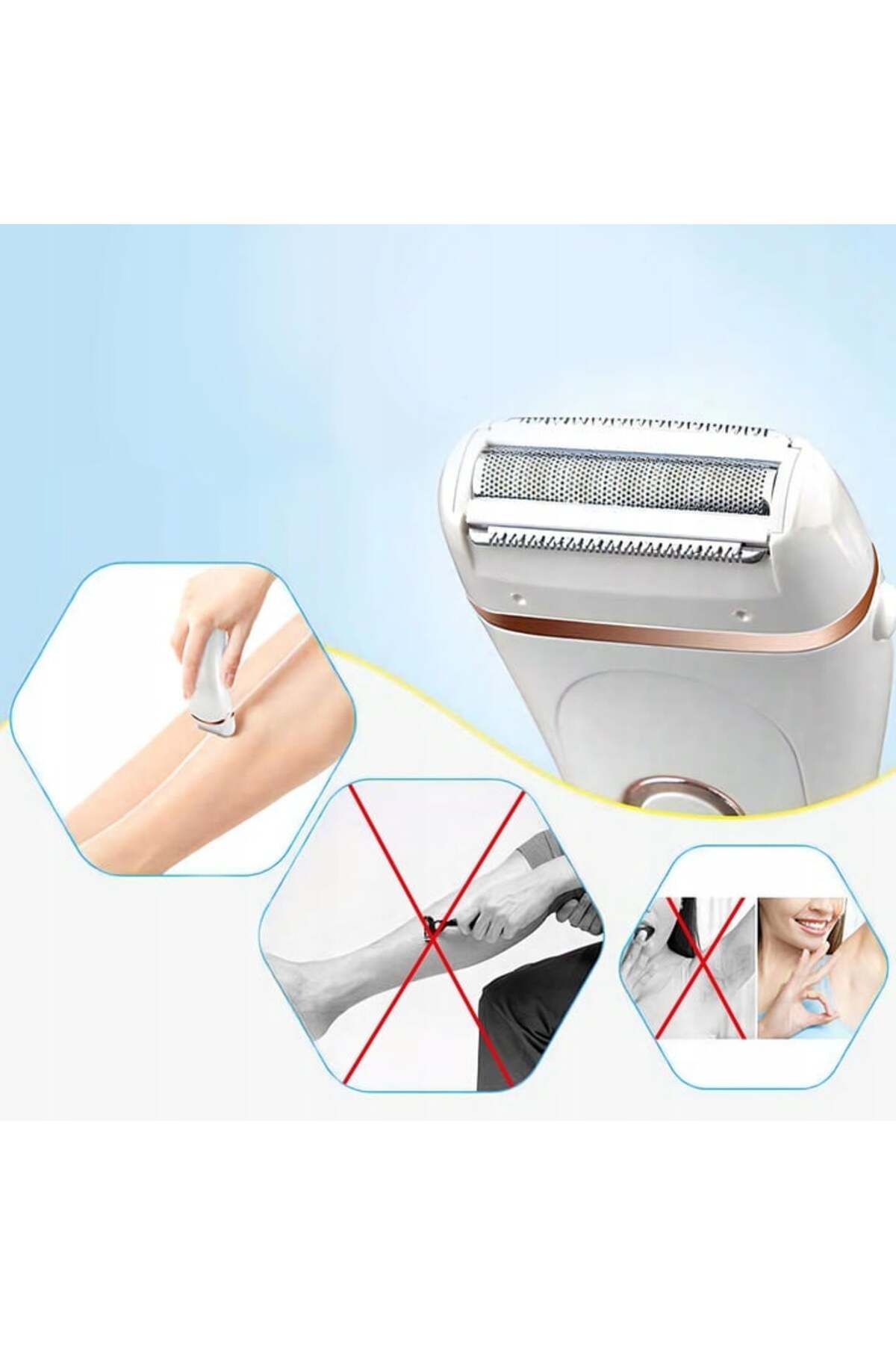 Renew Force-Force Wet and Dry Epilator, 3 Cutting Mechanisms in One Head, LCD Display, Lock Function 3
