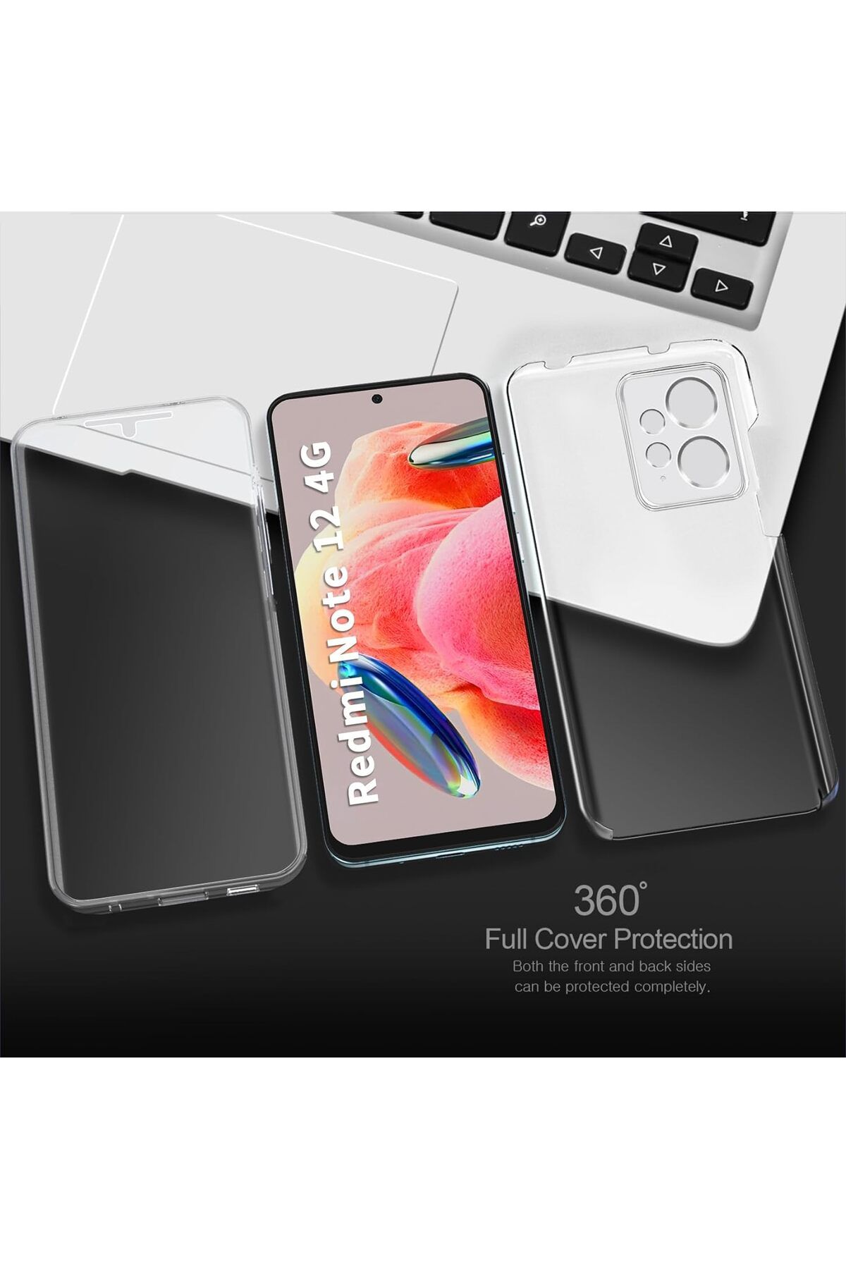 ALC MOBILE-360 case compatible with Xiaomi Redmi Note 12 4G - V2 Transparent front and back 5