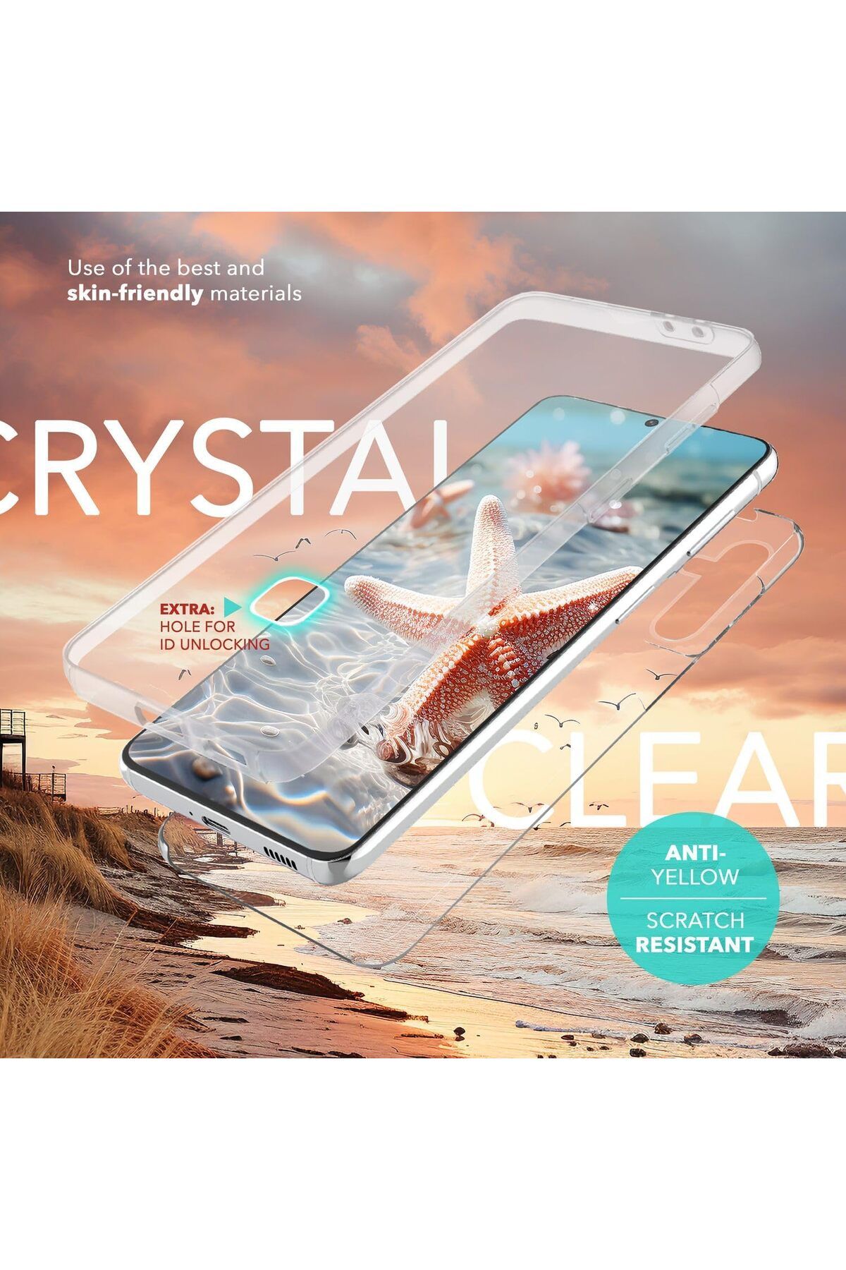 ALC MOBILE-360 Case, compatible with Samsung Galaxy S24 Plus, V2 Transparent front+back 6