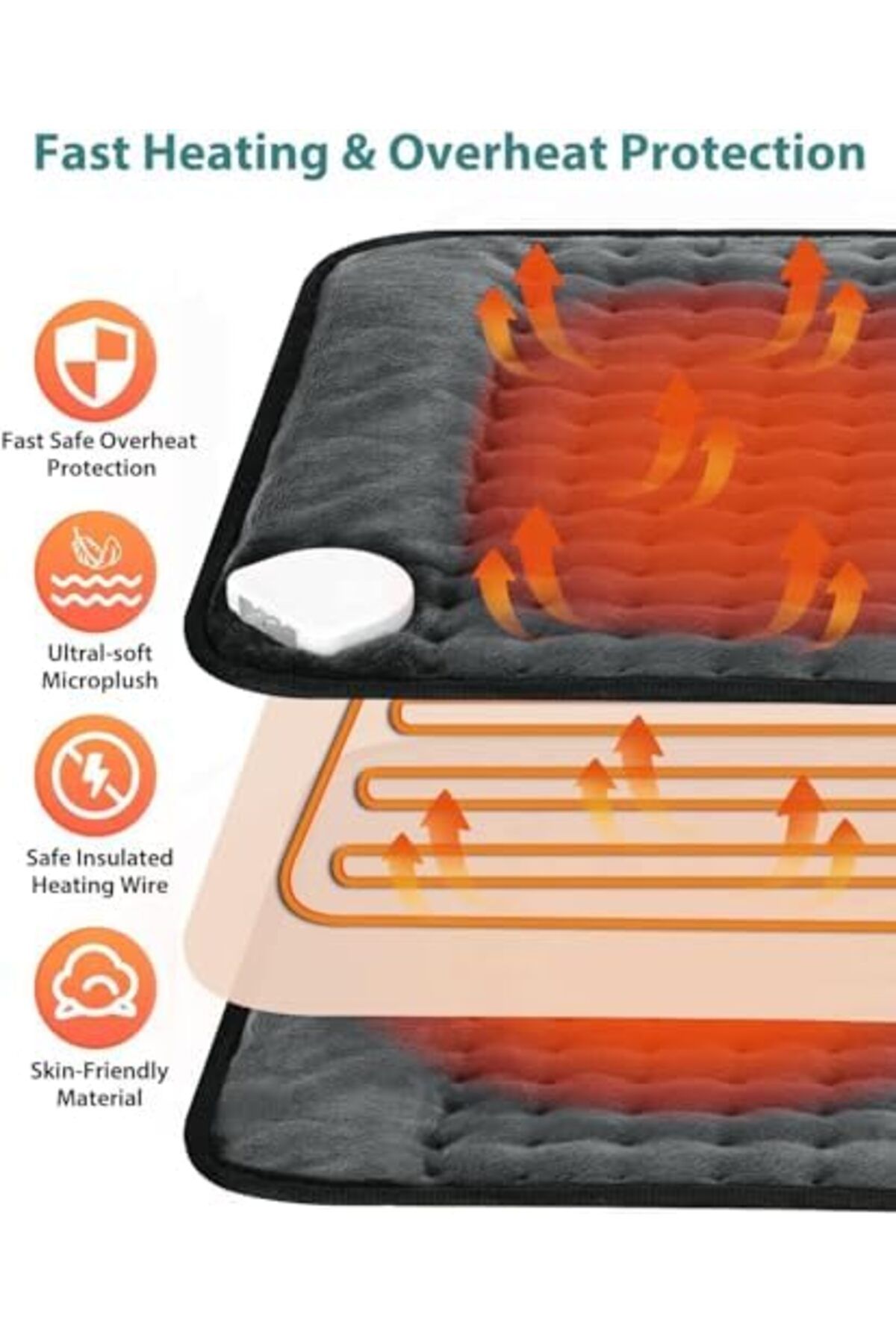Generic-Miklife Large Size Heating Pad for Back Pain Relief, Cramp and Arthritis,40" X 76"CM Double Flannel, 3