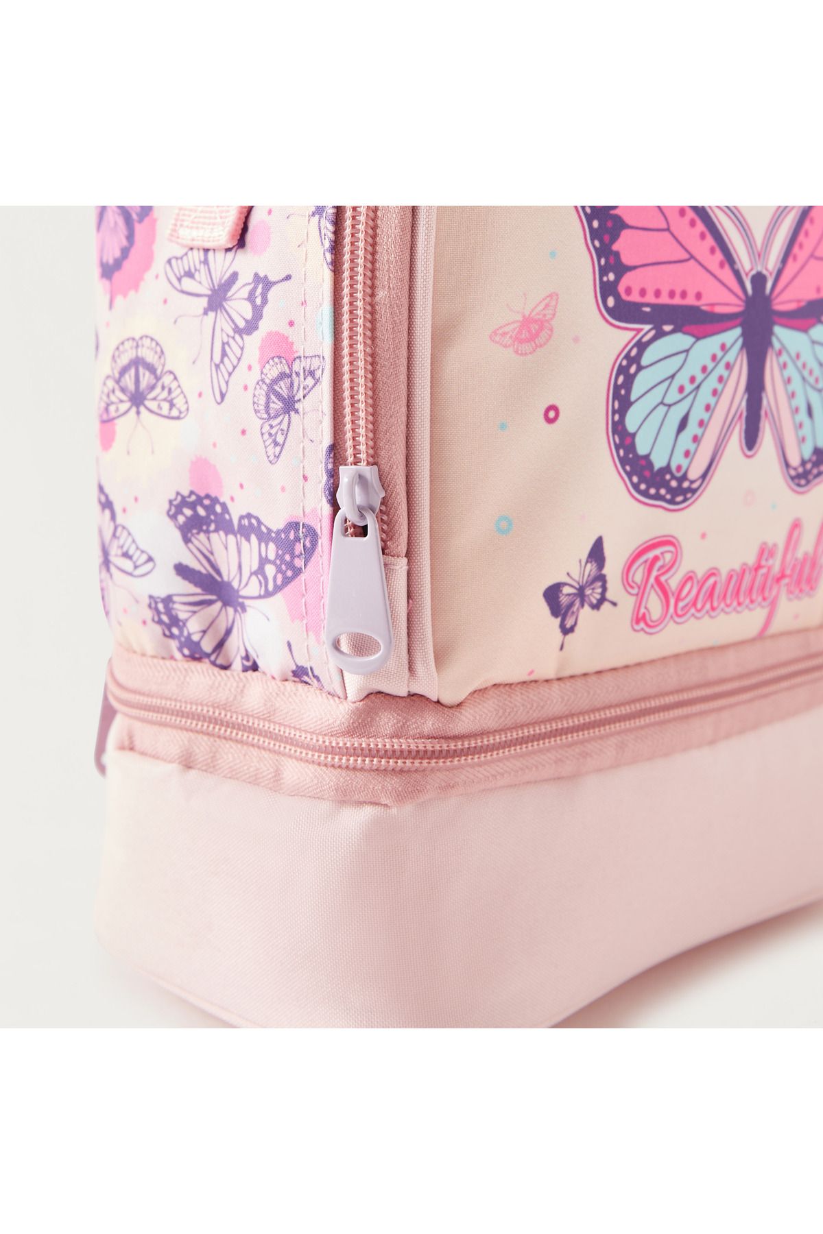 MUST-Butterfly Print Lunch Bag with Adjustable Strap and Top Handle 3