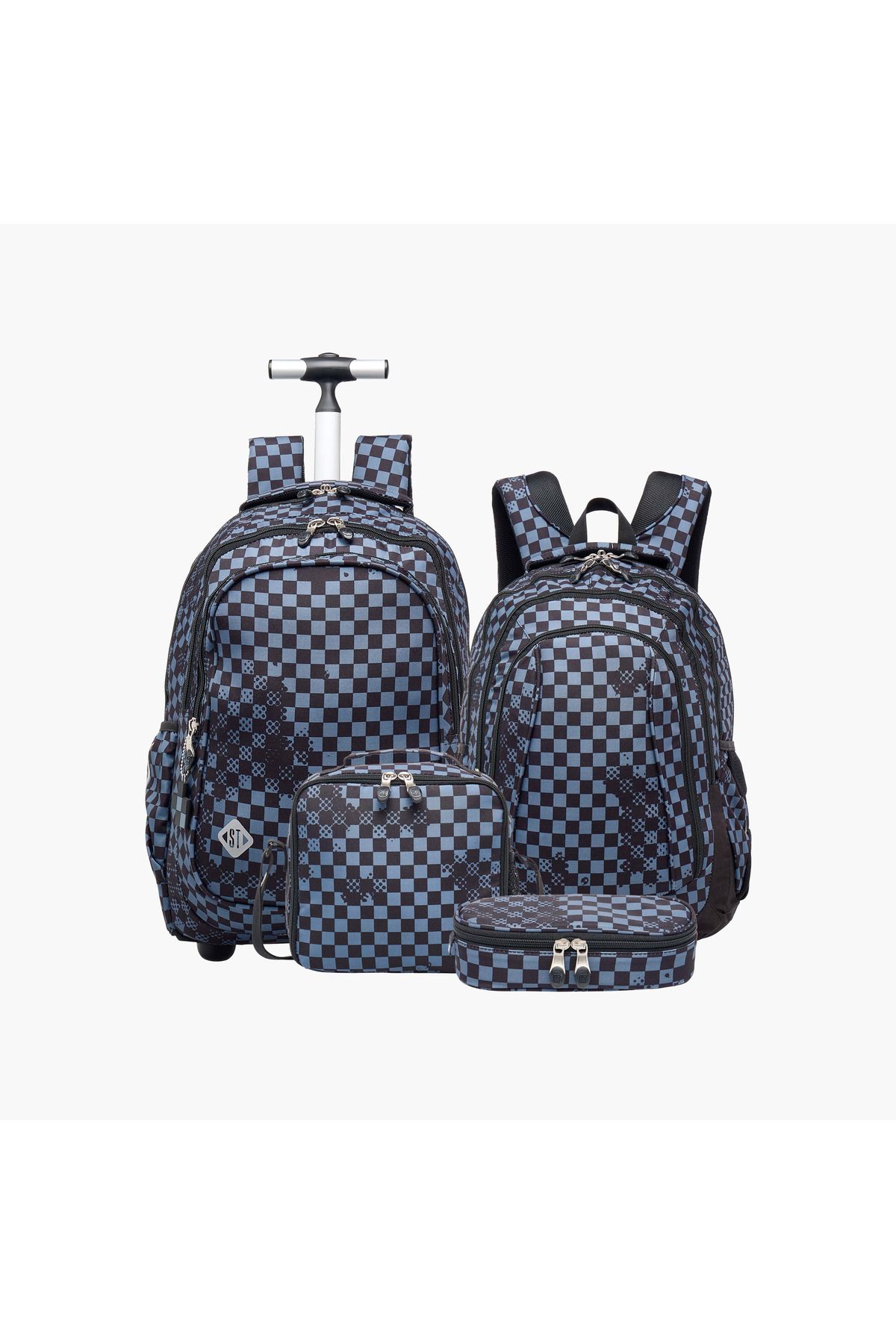 ST Right-St.Right Chessboard Print Lunch Bag with Adjustable Strap and Zip Closure 6