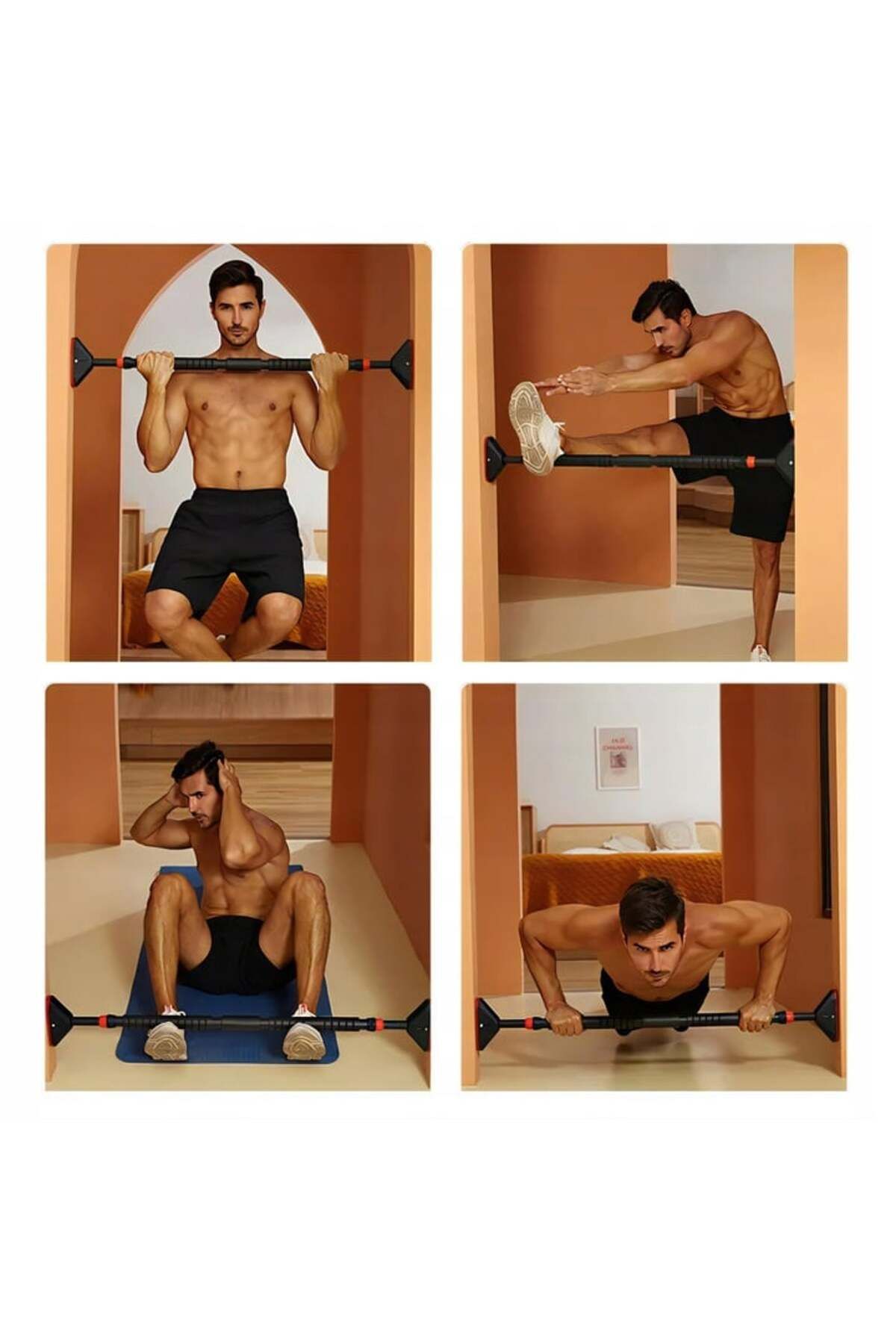 NewEvo-pull-up bar, Wall mounted, Maximum weight 180 kg, Non-slip end pieces, high load capacity 6