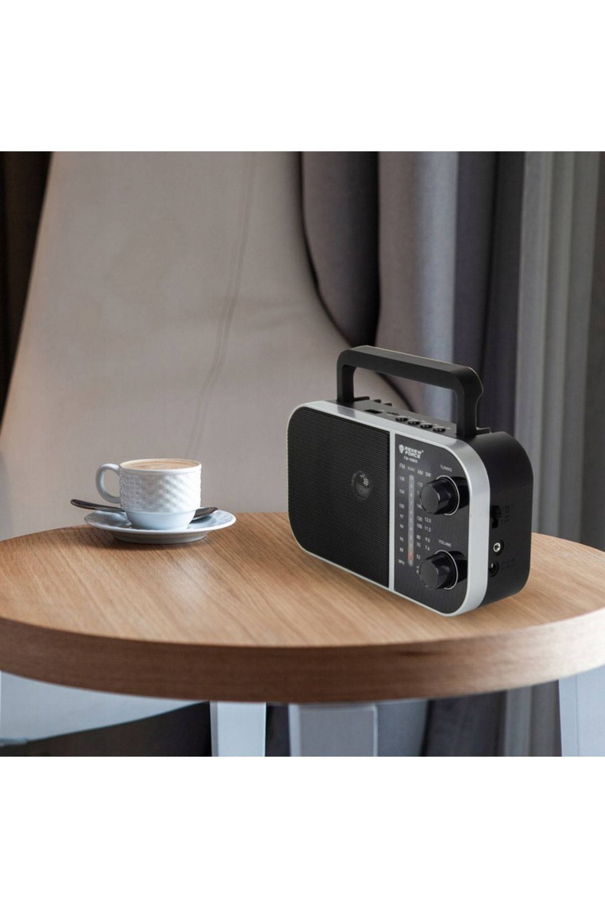 Renew Force-Force portable radio, FM/AM antenna, Bluetooth, SD Card Slot, Black 6