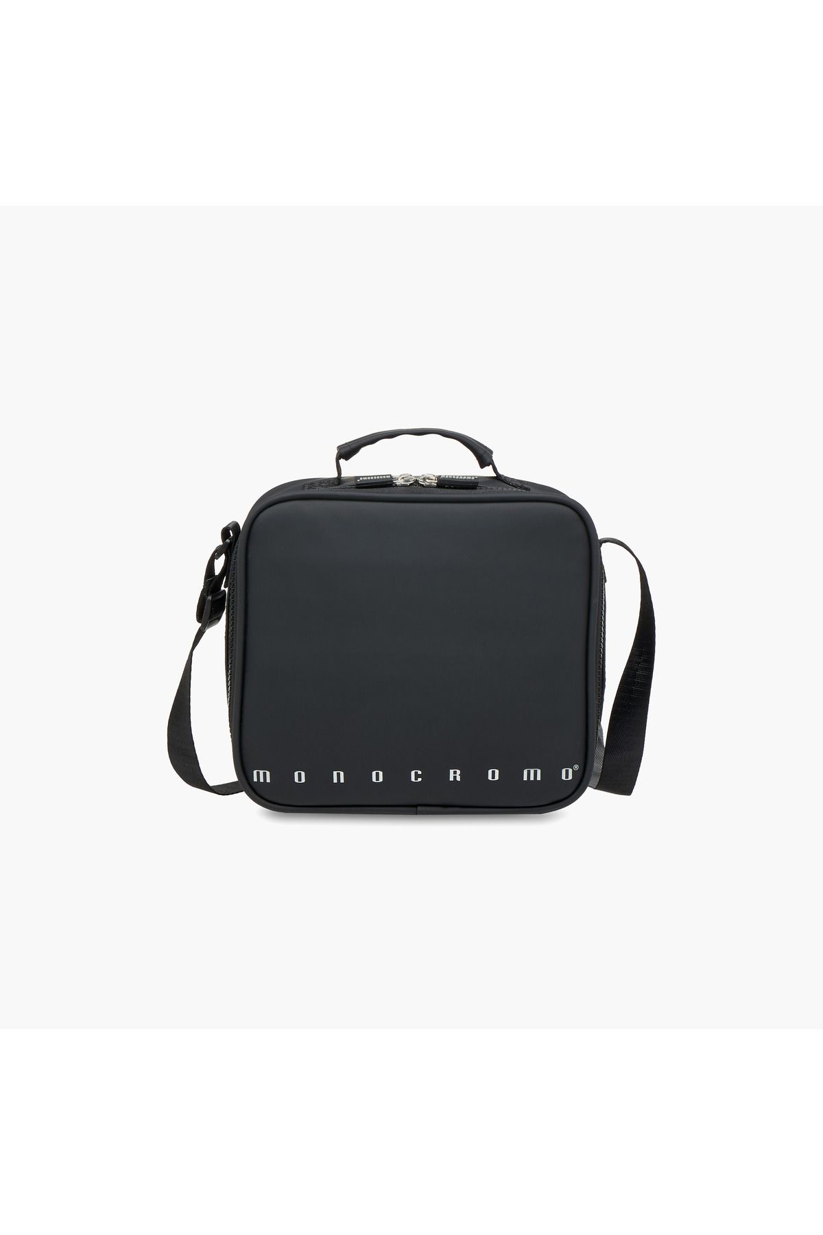 Monocrom-Monocromo Solid Lunch Bag with Adjustable Strap and Zip Closure 1
