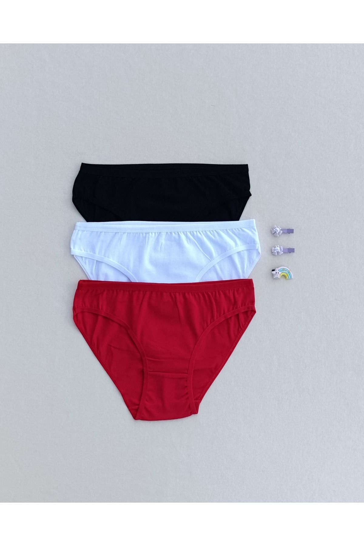 siyalife-Chiloți din bumbac pieptănat din 3 piese pentru femei Slip bikini 4