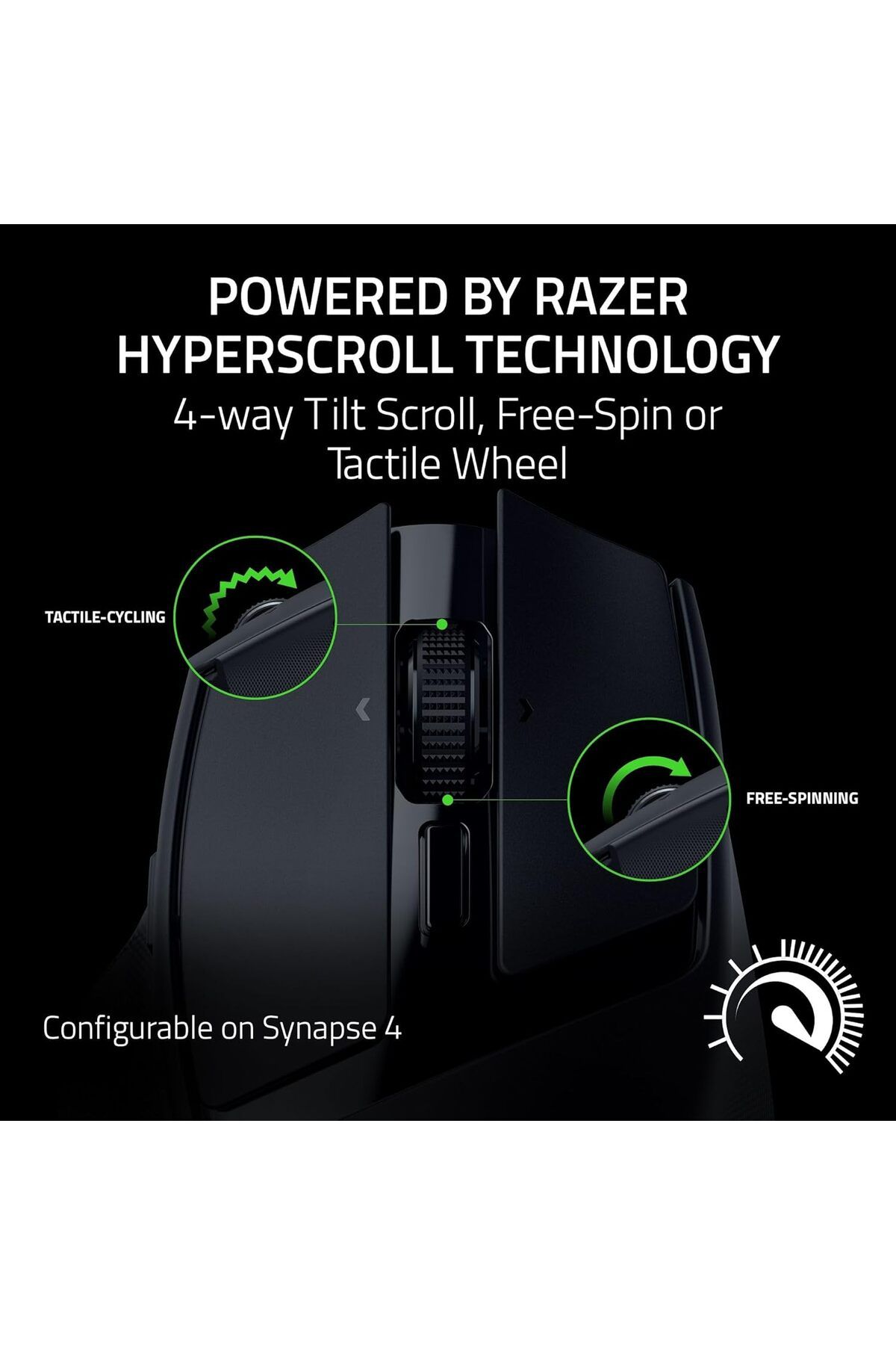 RAZER-Basilisk Mobile Portable Ergonomic Wireless Gaming Mouse: 10 Programmable Controls HyperScroll 6