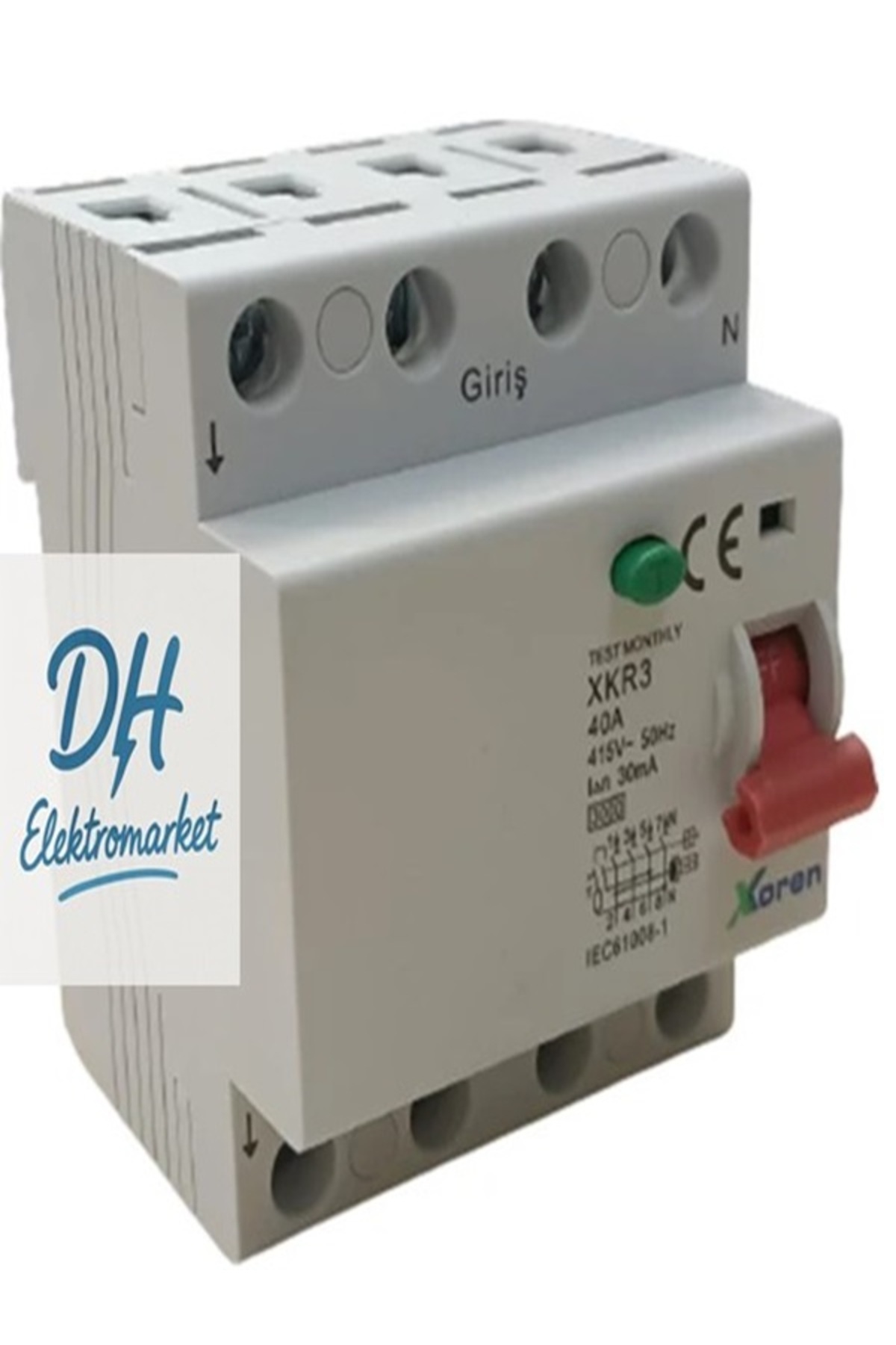 xkoren 4x40a 30ma 6ka Kaçak Akım Rölesi Xkr64p-30-40