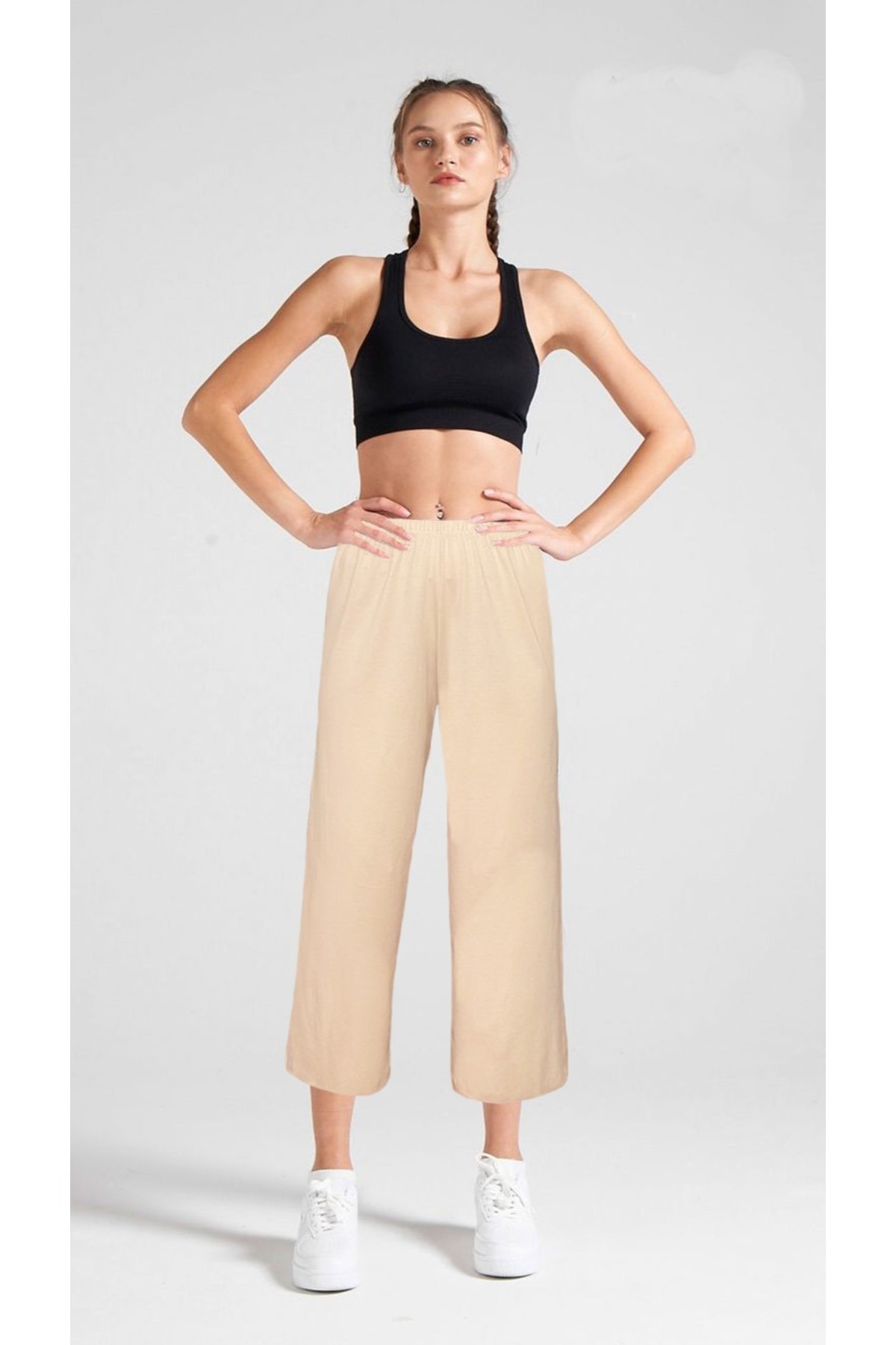 By Piera % 100 Pamuk Kadın Pantolon Etek Şeklinde İçlik Astar Bilek Boy Ten Rengi